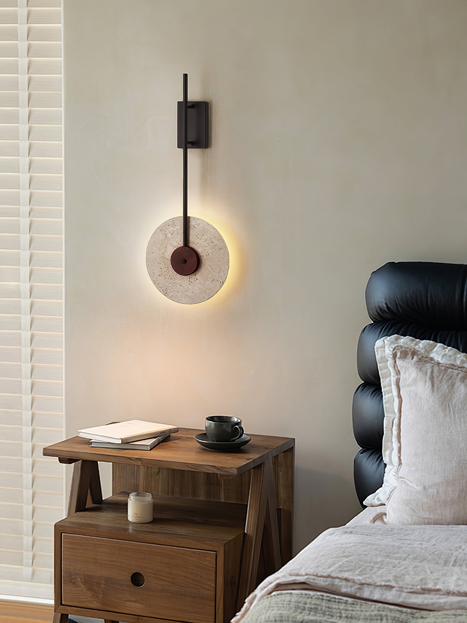 Elysia Travertine Wall Light-Neutral Decor