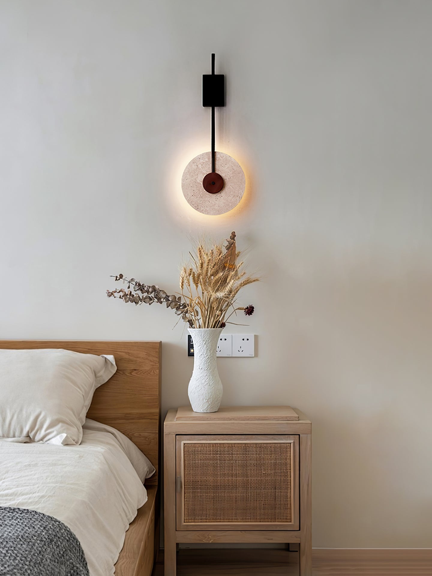 Elysia Travertine Wall Light-Neutral Decor