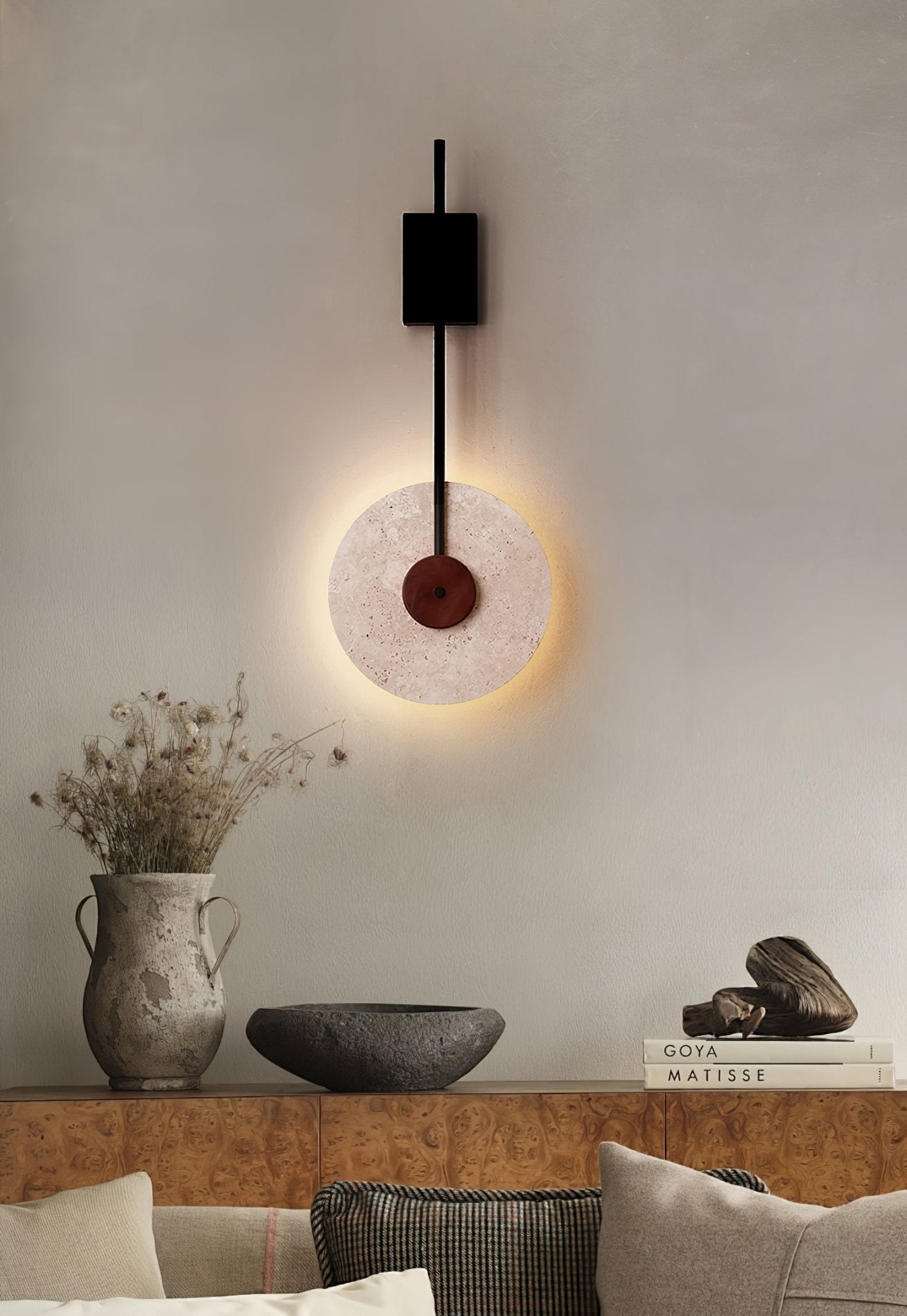 Elysia Travertine Wall Light-Neutral Decor