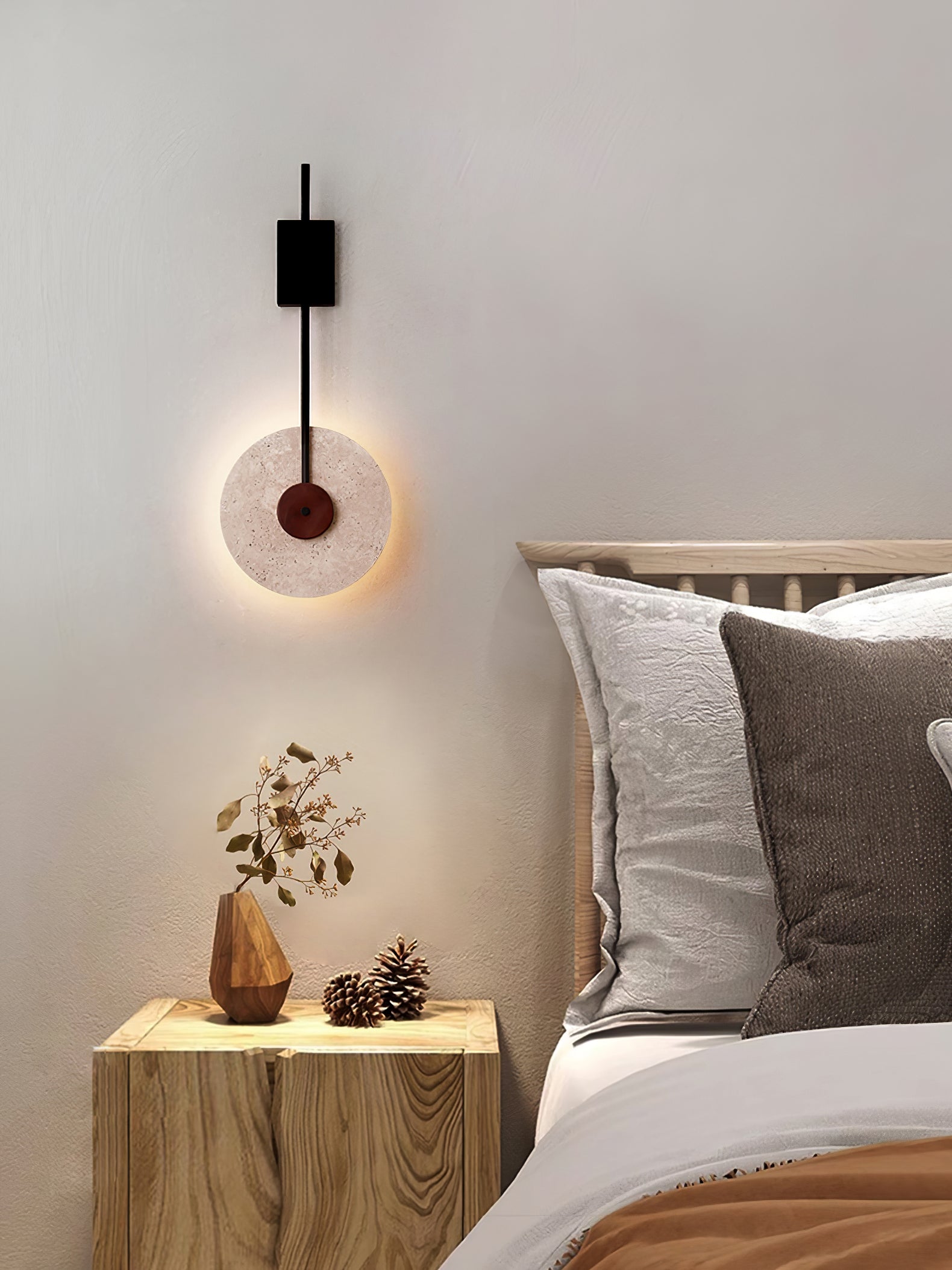 Elysia Travertine Wall Light-Neutral Decor