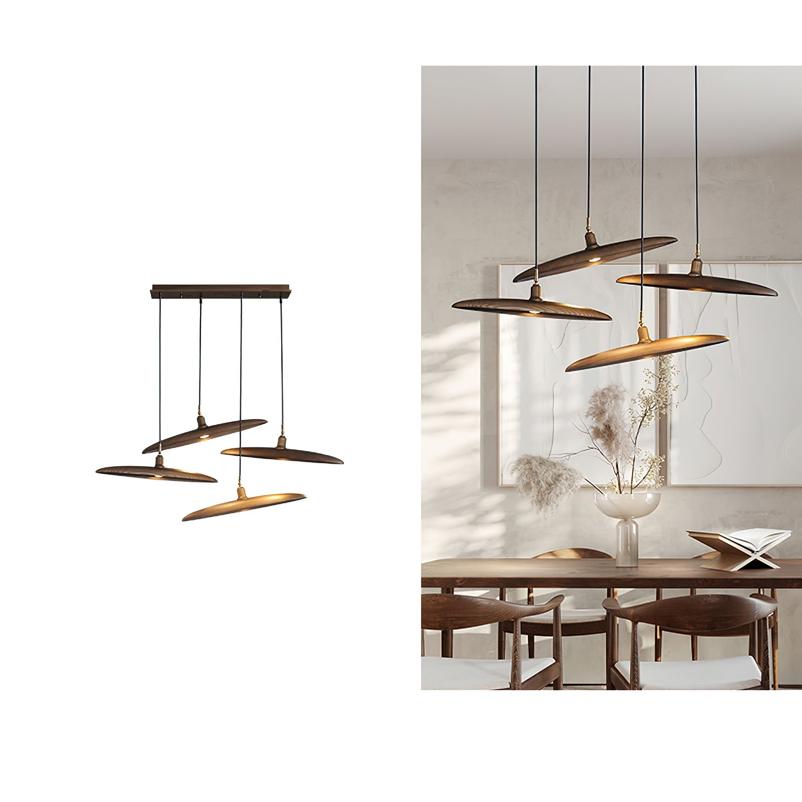 Zelirira Blade Wood Pendant Light-Neutral Decor