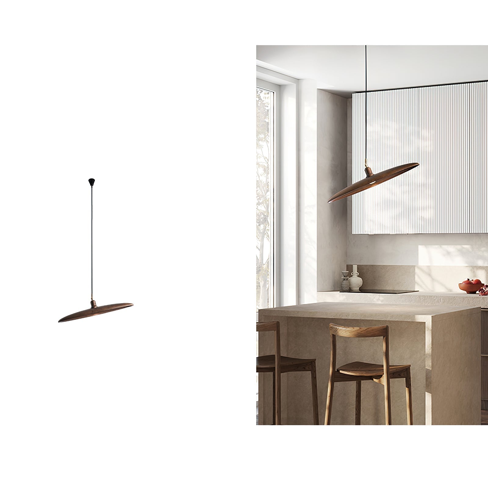 Zelirira Blade Wood Pendant Light-Neutral Decor