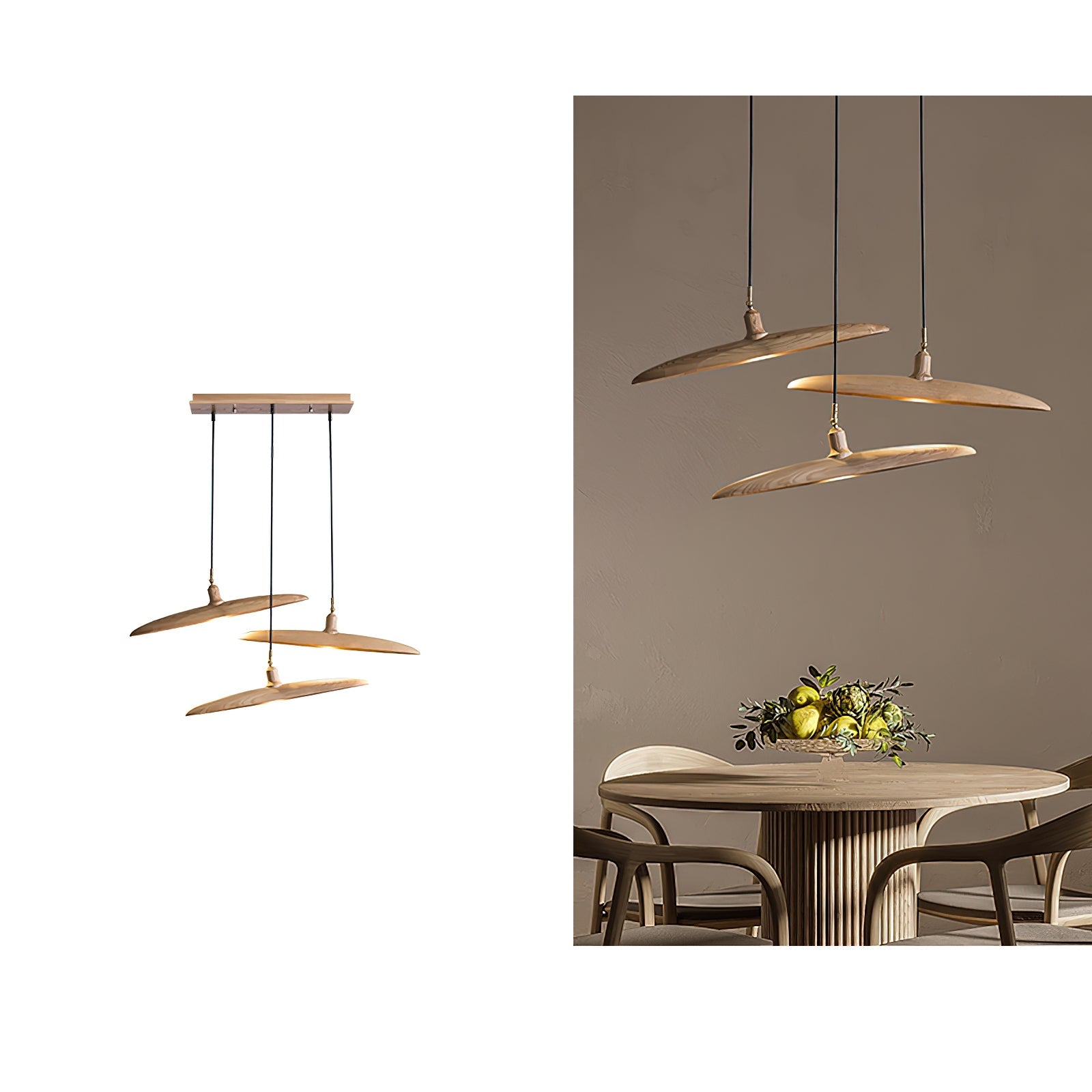 Zelirira Blade Wood Pendant Light-Neutral Decor