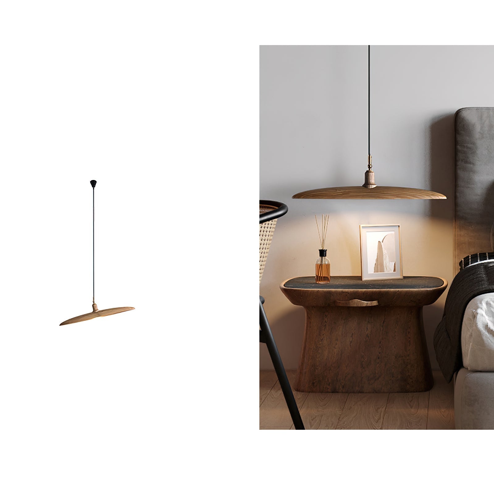 Zelirira Blade Wood Pendant Light-Neutral Decor