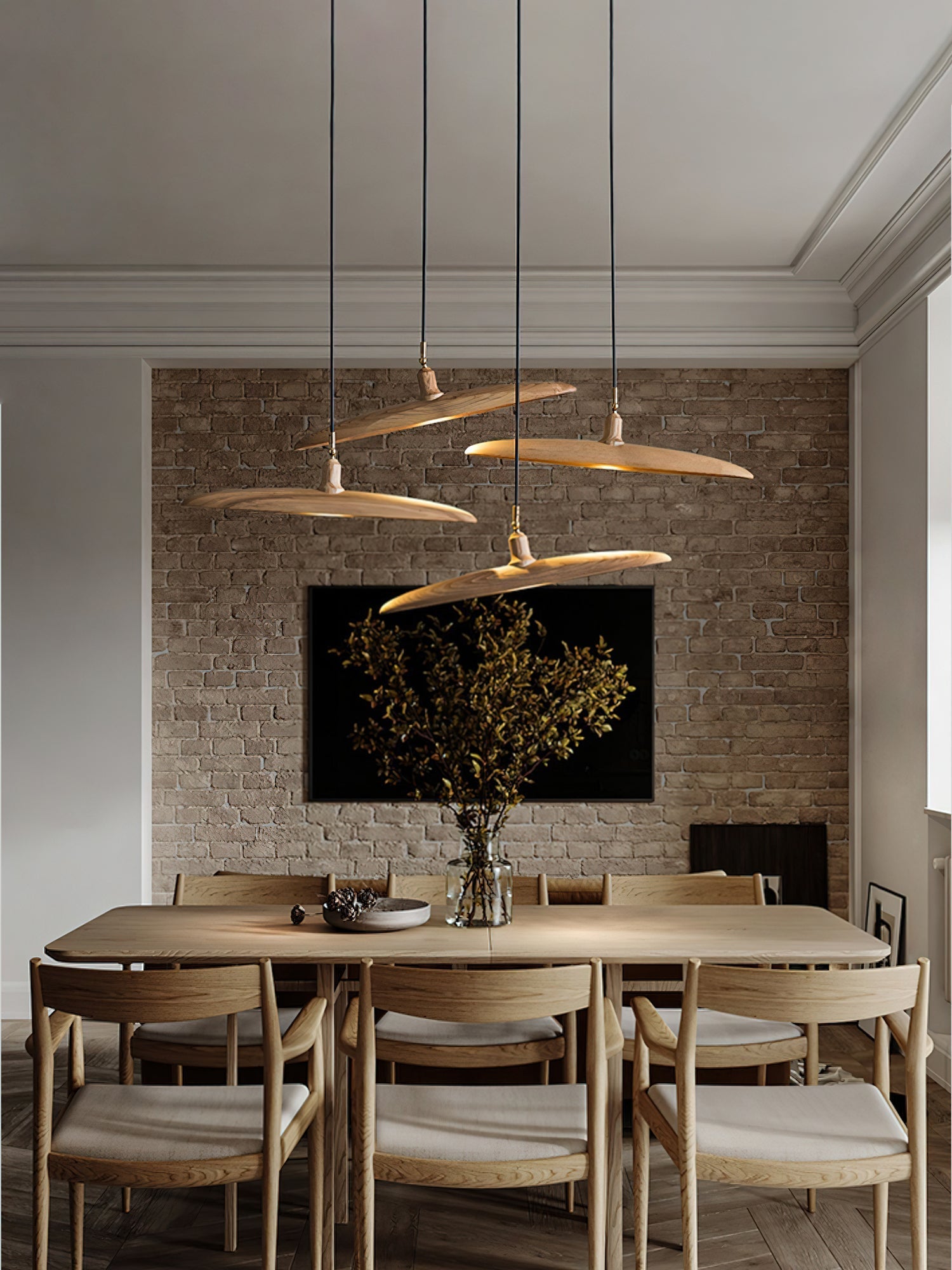 Zelirira Blade Wood Pendant Light-Neutral Decor