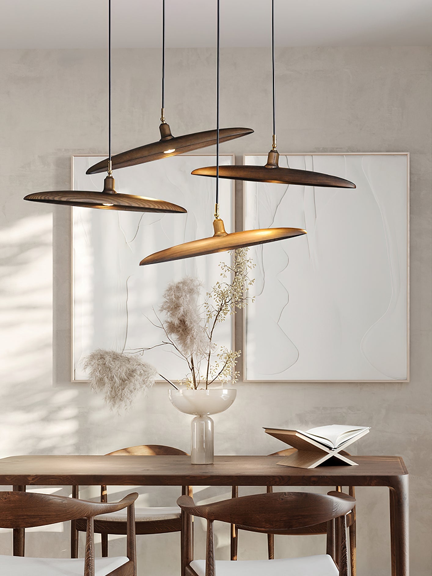 Zelirira Blade Wood Pendant Light-Neutral Decor