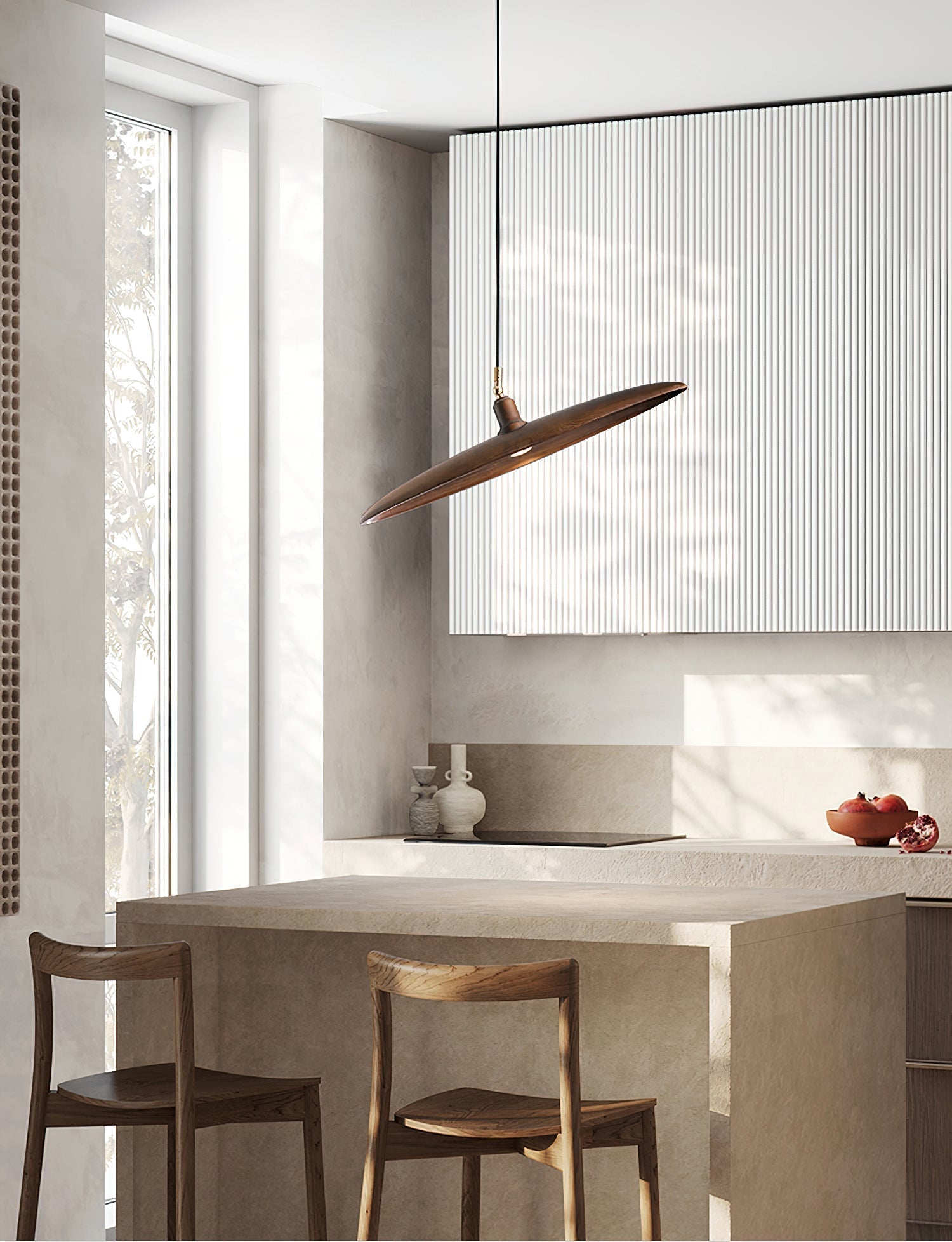 Zelirira Blade Wood Pendant Light-Neutral Decor