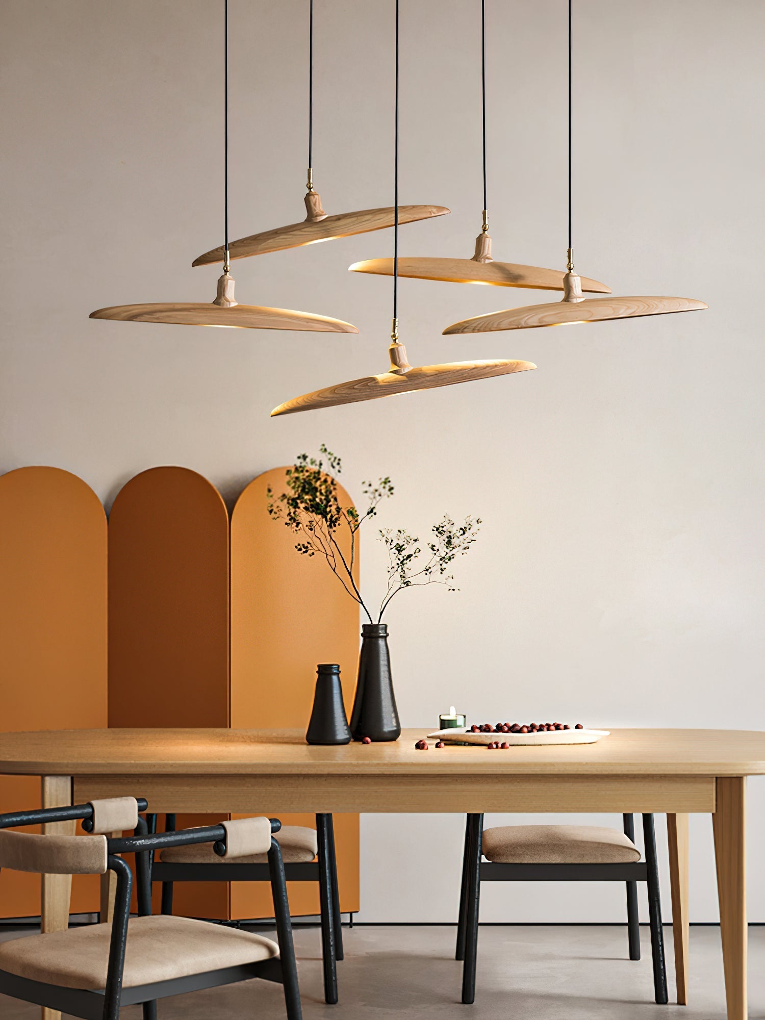 Zelirira Blade Wood Pendant Light-Neutral Decor