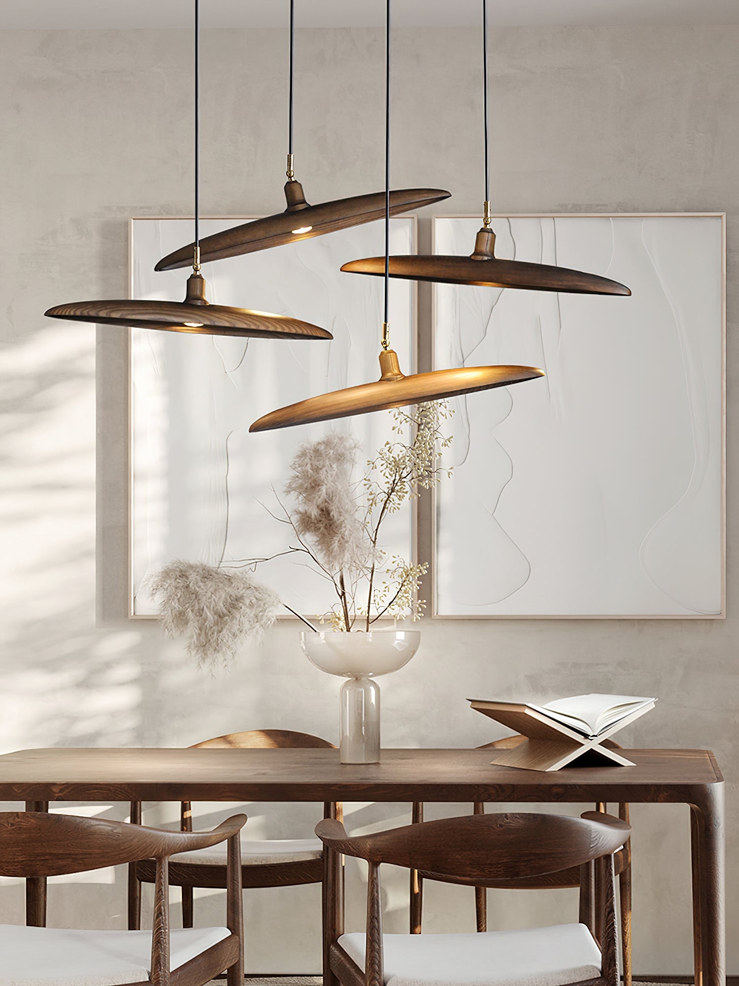 Zelirira Blade Wood Pendant Light-Neutral Decor