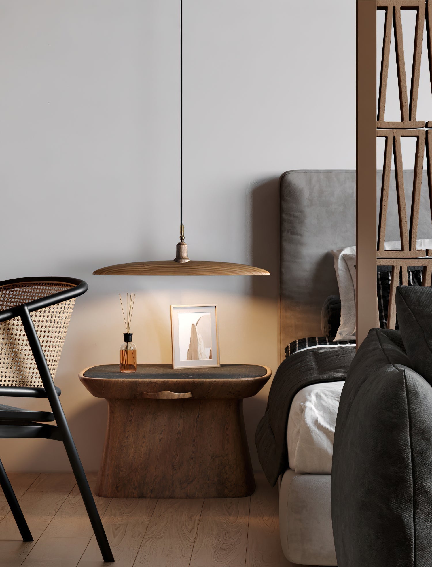 Zelirira Blade Wood Pendant Light-Neutral Decor