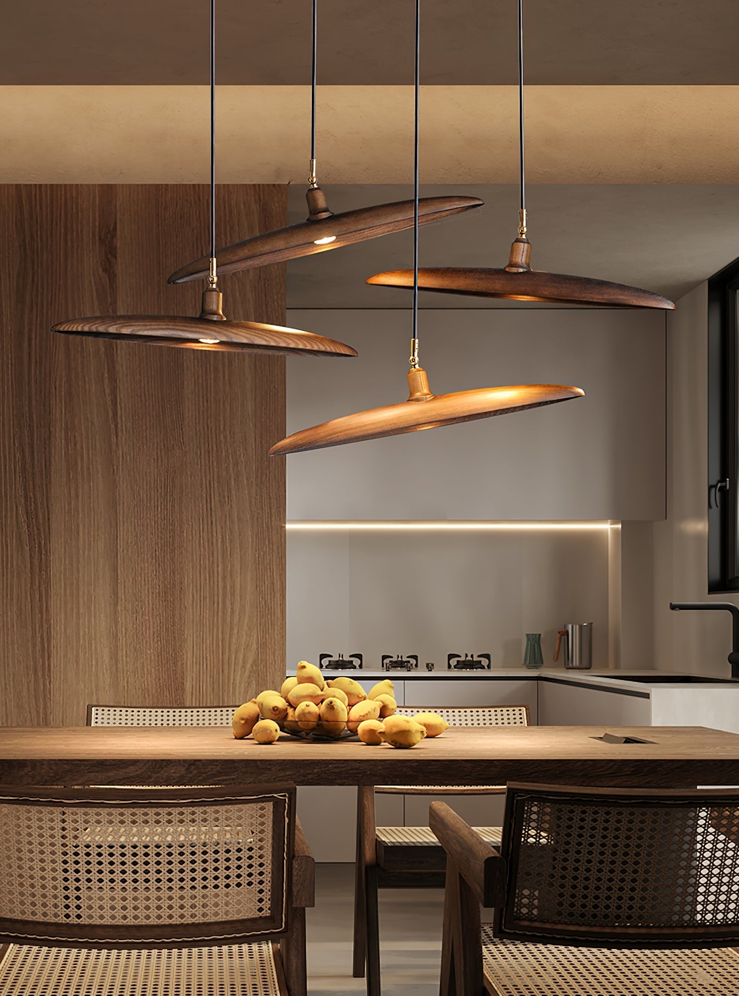 Zelirira Blade Wood Pendant Light-Neutral Decor