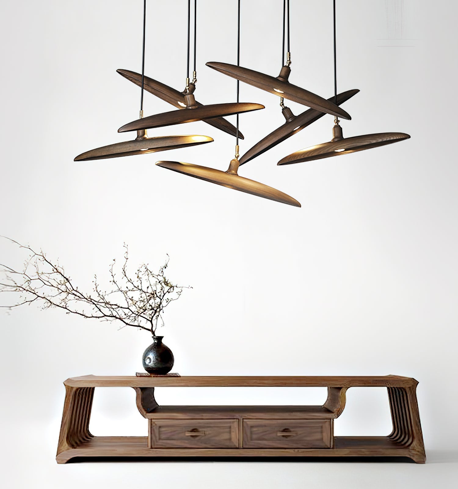 Zelirira Blade Wood Pendant Light-Neutral Decor