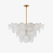 Ael Postmodern Luxury Discs Brass Glass Chandelier-Neutral Decor