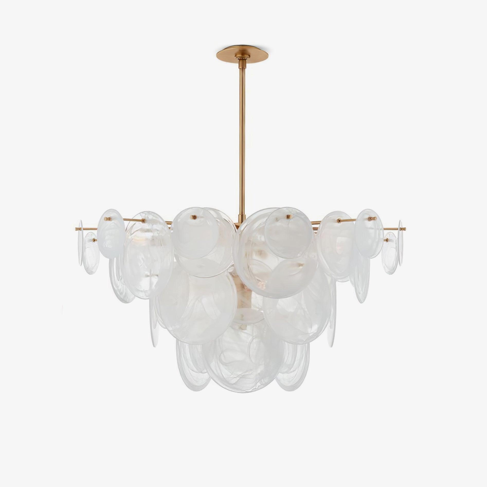 Ael Postmodern Luxury Discs Brass Glass Chandelier-Neutral Decor