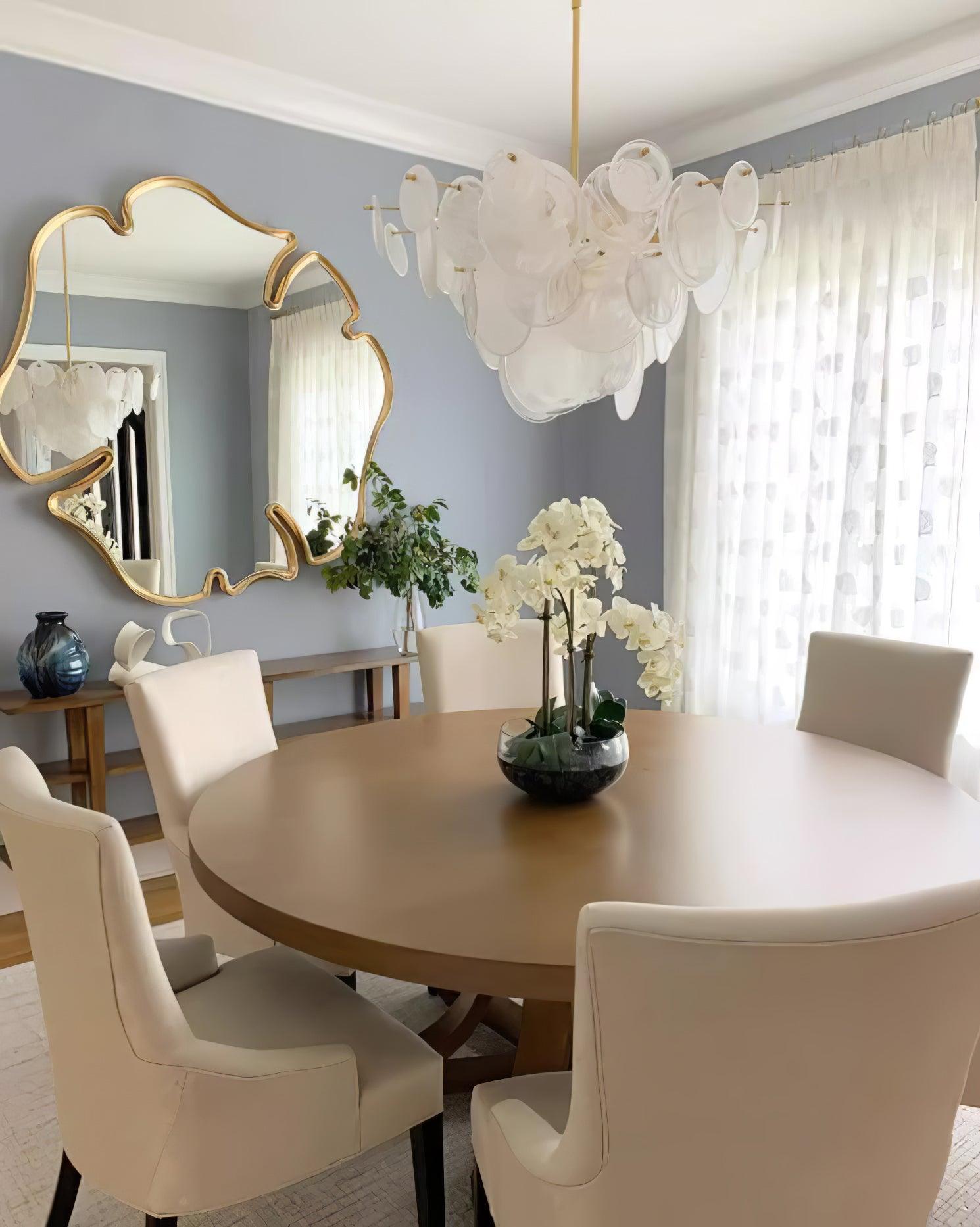 Ael Postmodern Luxury Discs Brass Glass Chandelier-Neutral Decor