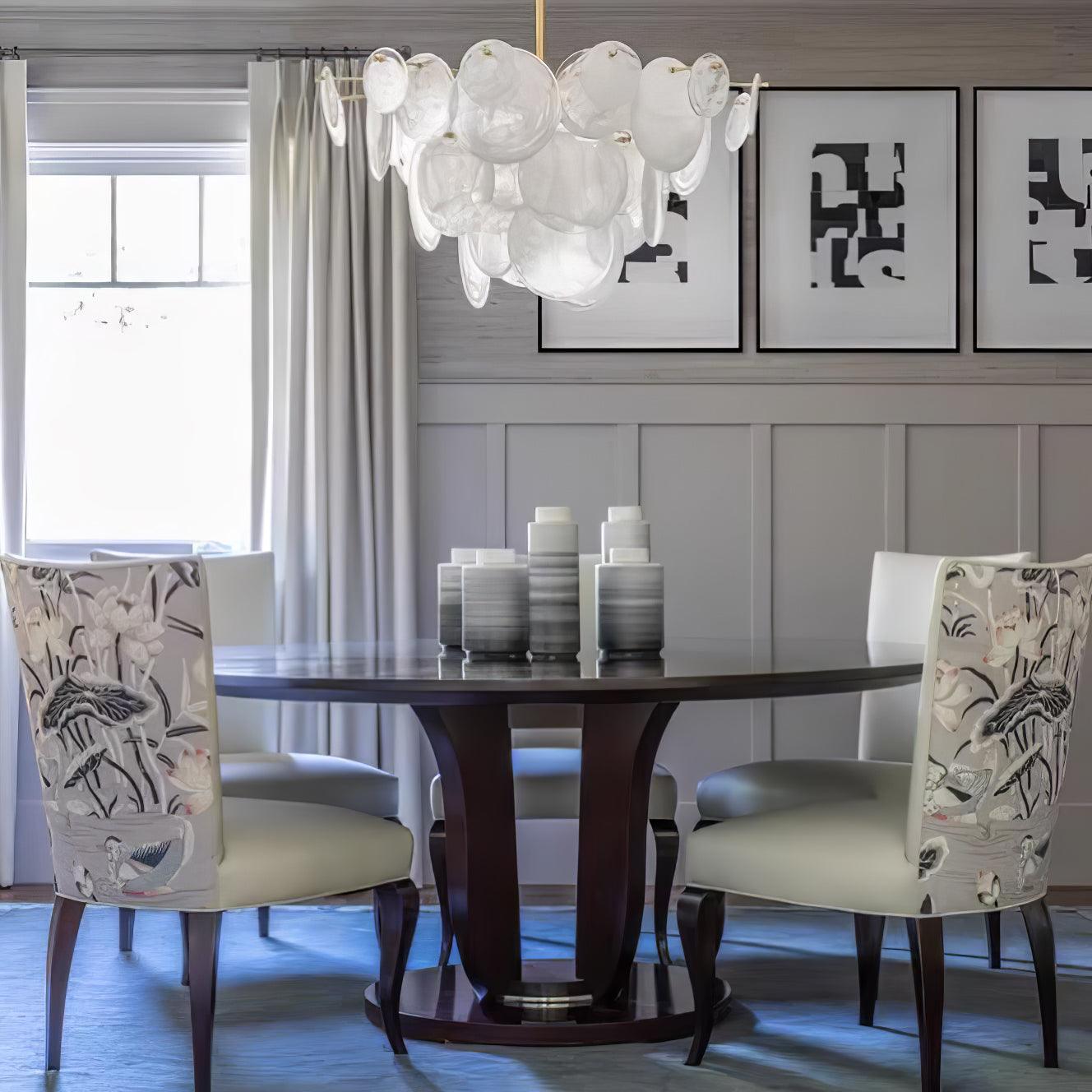 Ael Postmodern Luxury Discs Brass Glass Chandelier-Neutral Decor