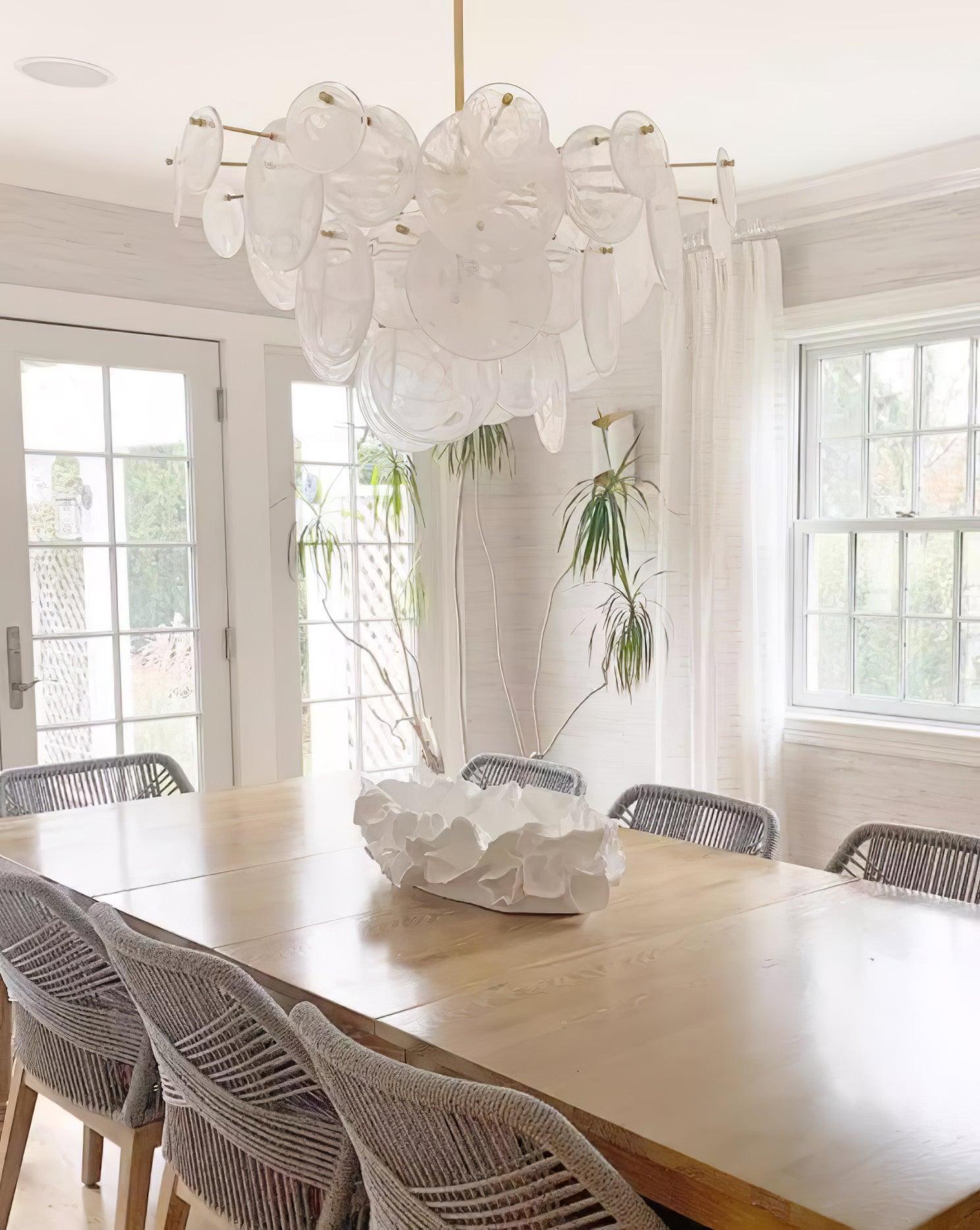 Ael Postmodern Luxury Discs Brass Glass Chandelier-Neutral Decor