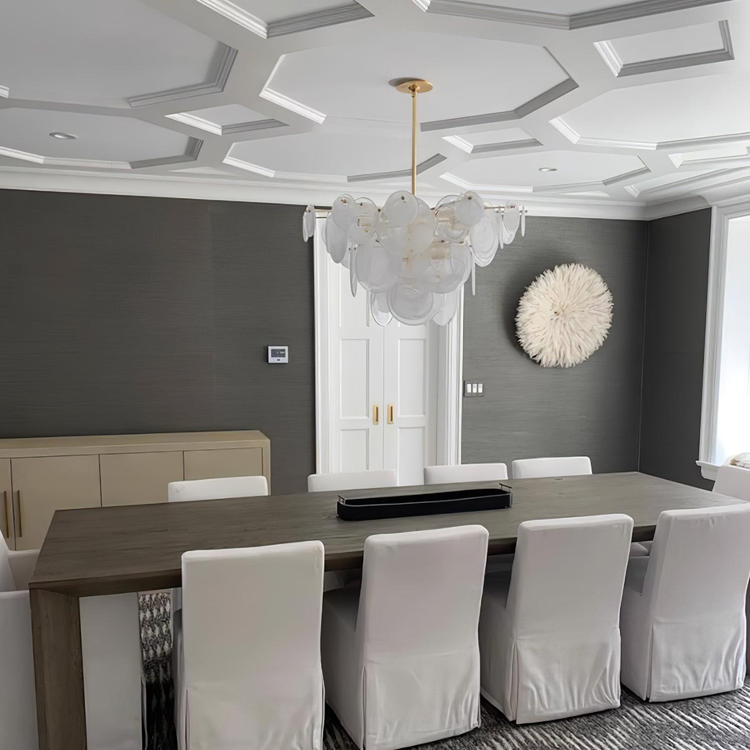 Ael Postmodern Luxury Discs Brass Glass Chandelier-Neutral Decor