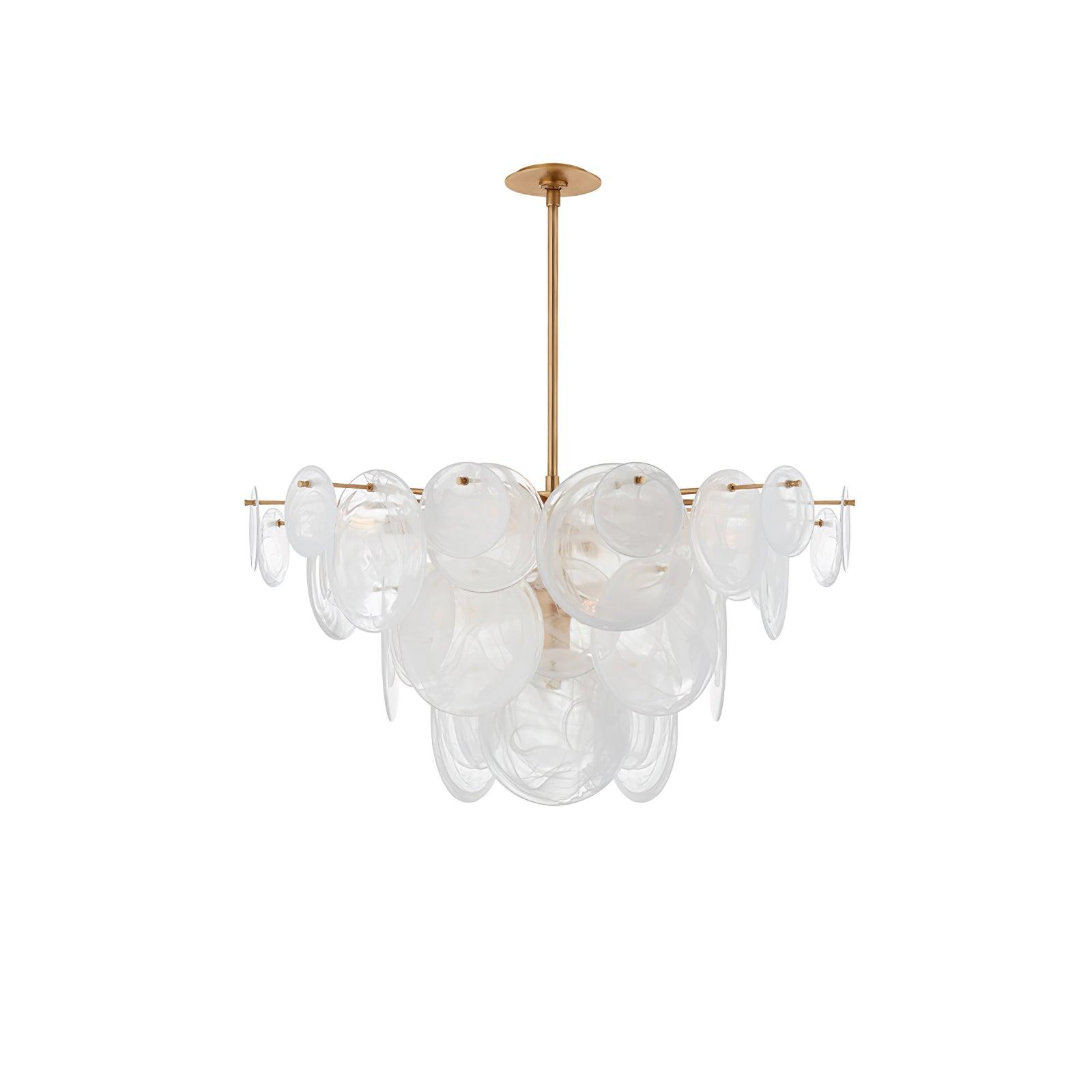 Ael Postmodern Luxury Discs Brass Glass Chandelier-Neutral Decor