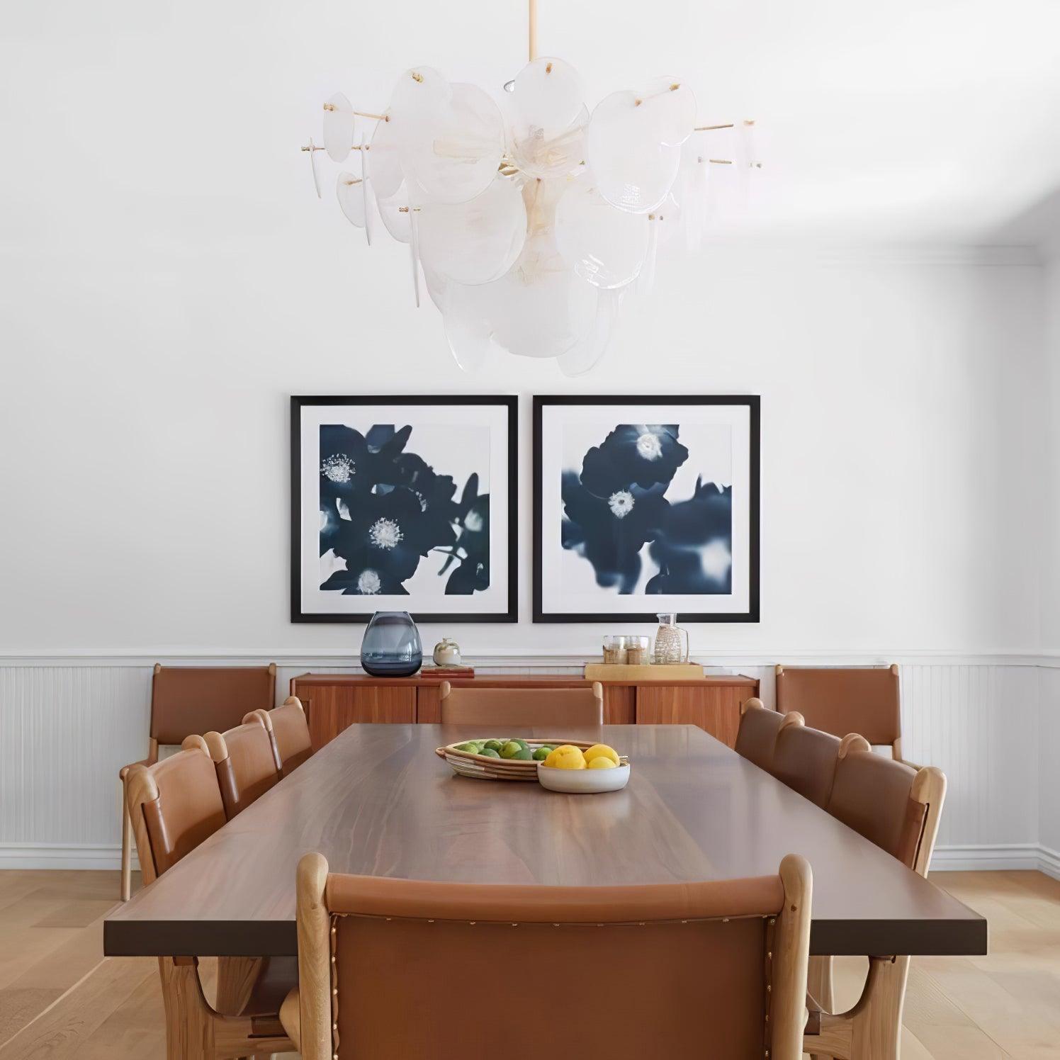 Ael Postmodern Luxury Discs Brass Glass Chandelier-Neutral Decor
