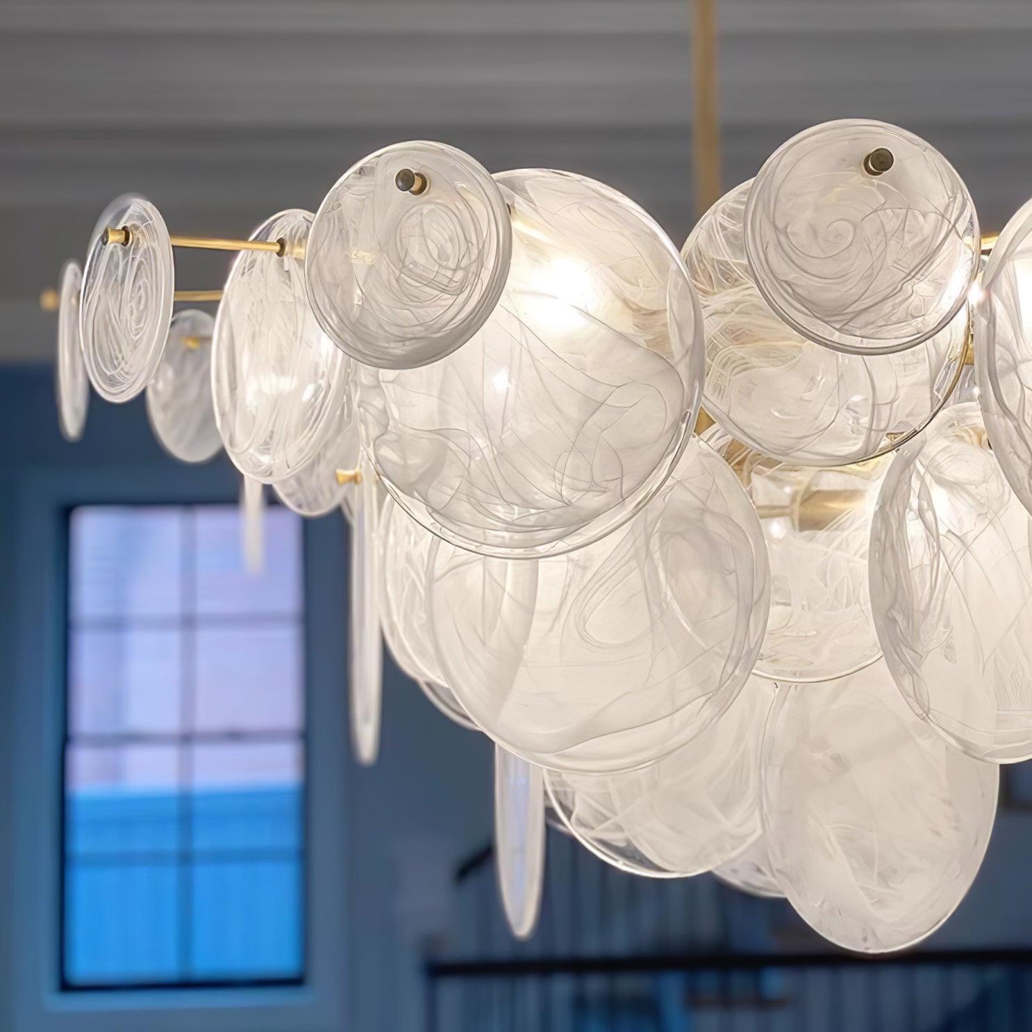 Ael Postmodern Luxury Discs Brass Glass Chandelier-Neutral Decor