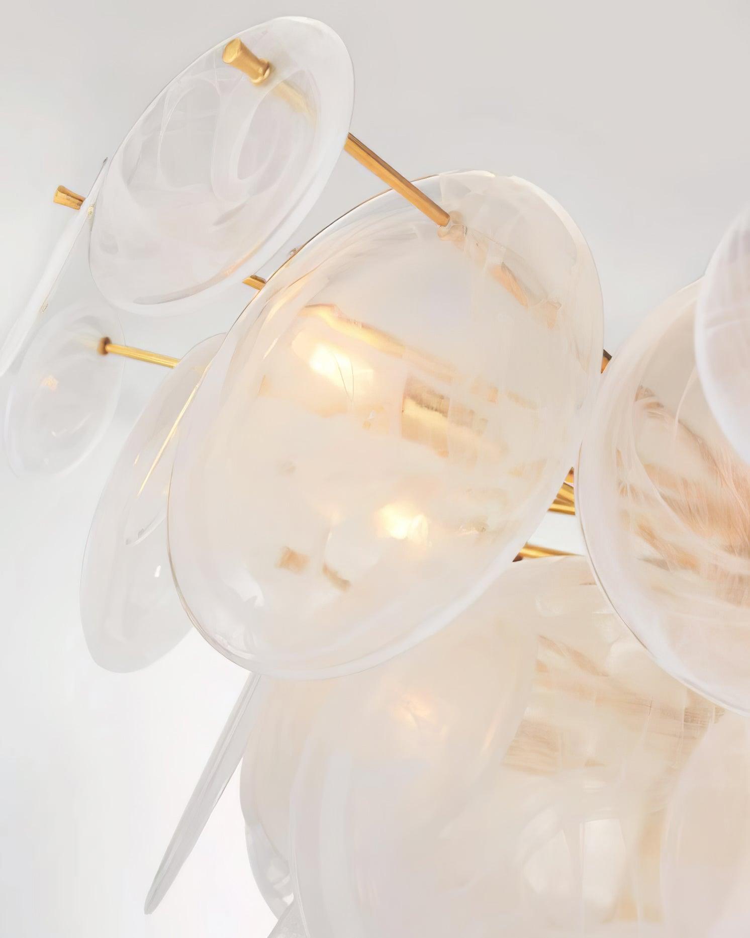 Ael Postmodern Luxury Discs Brass Glass Chandelier-Neutral Decor