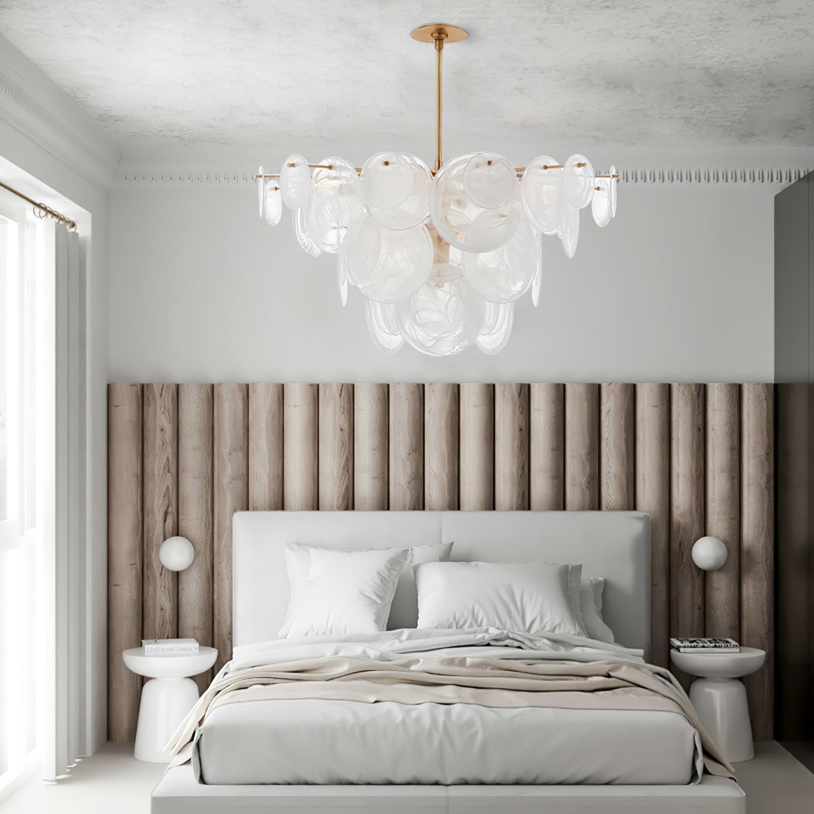 Ael Postmodern Luxury Discs Brass Glass Chandelier-Neutral Decor