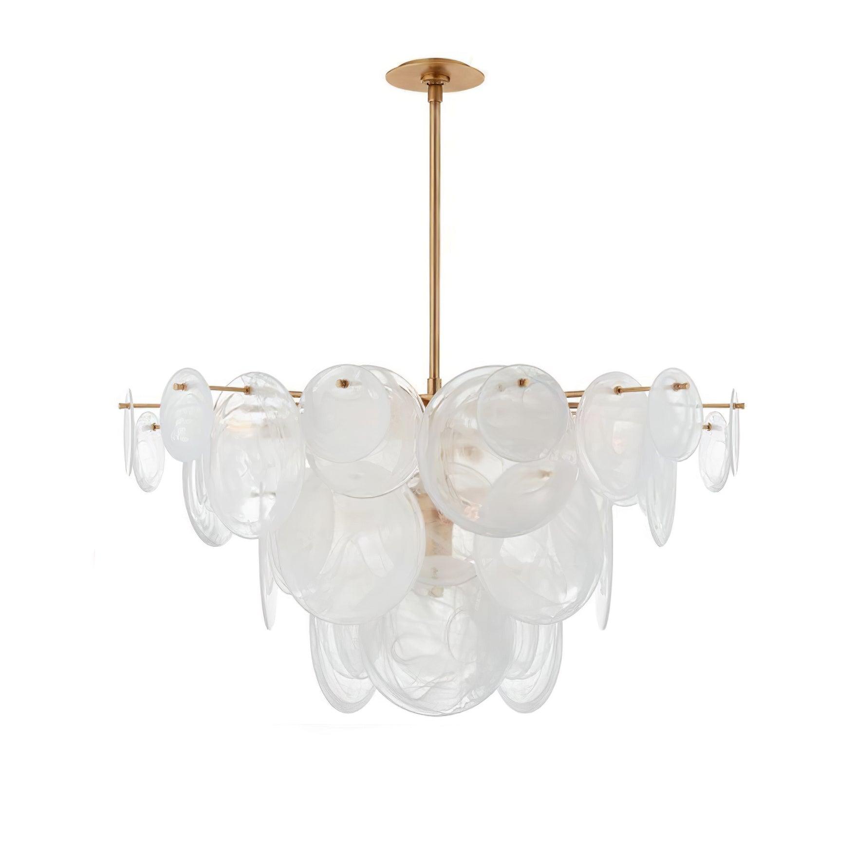 Ael Postmodern Luxury Discs Brass Glass Chandelier-Neutral Decor