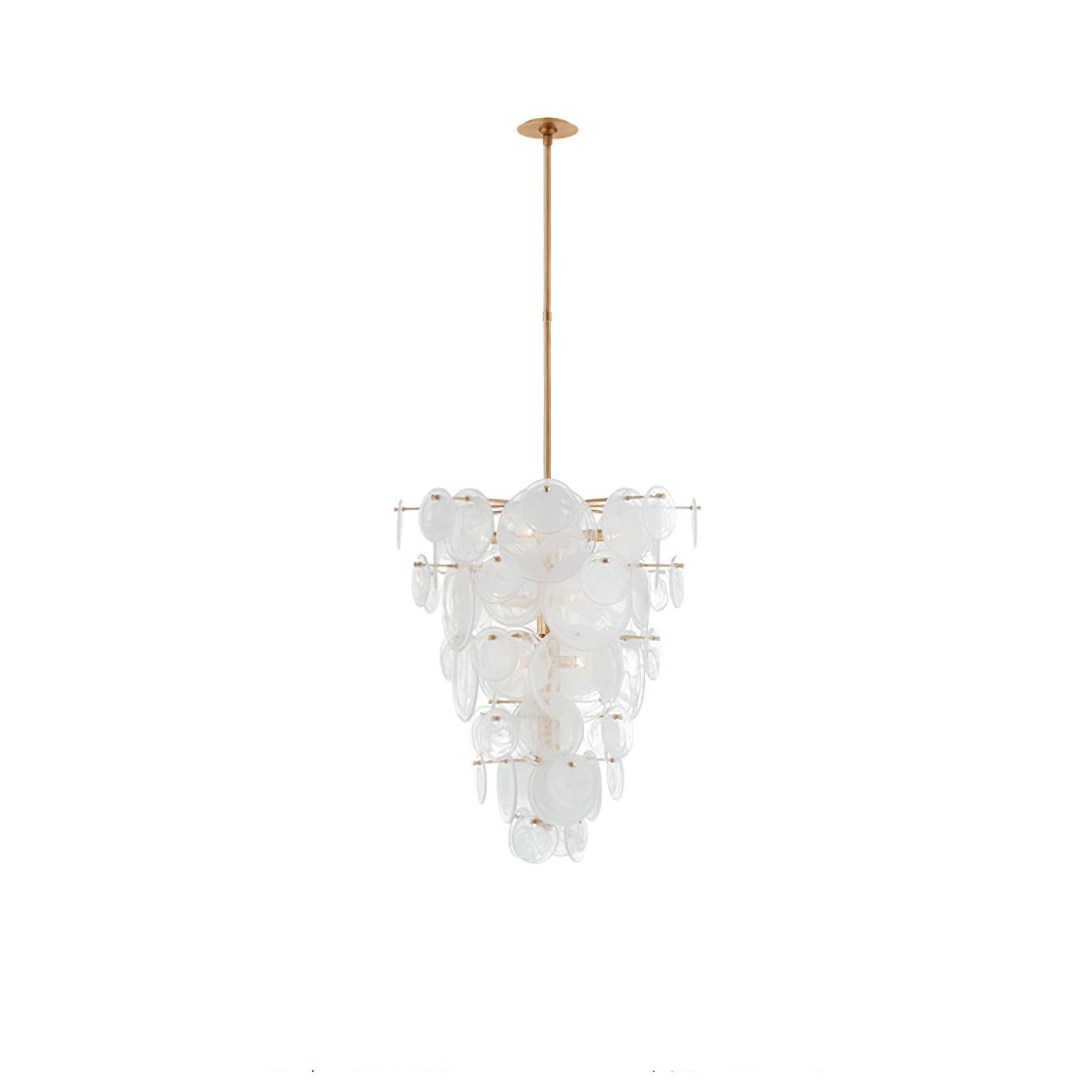 Ael Postmodern Luxury Discs Brass Glass Chandelier-Neutral Decor