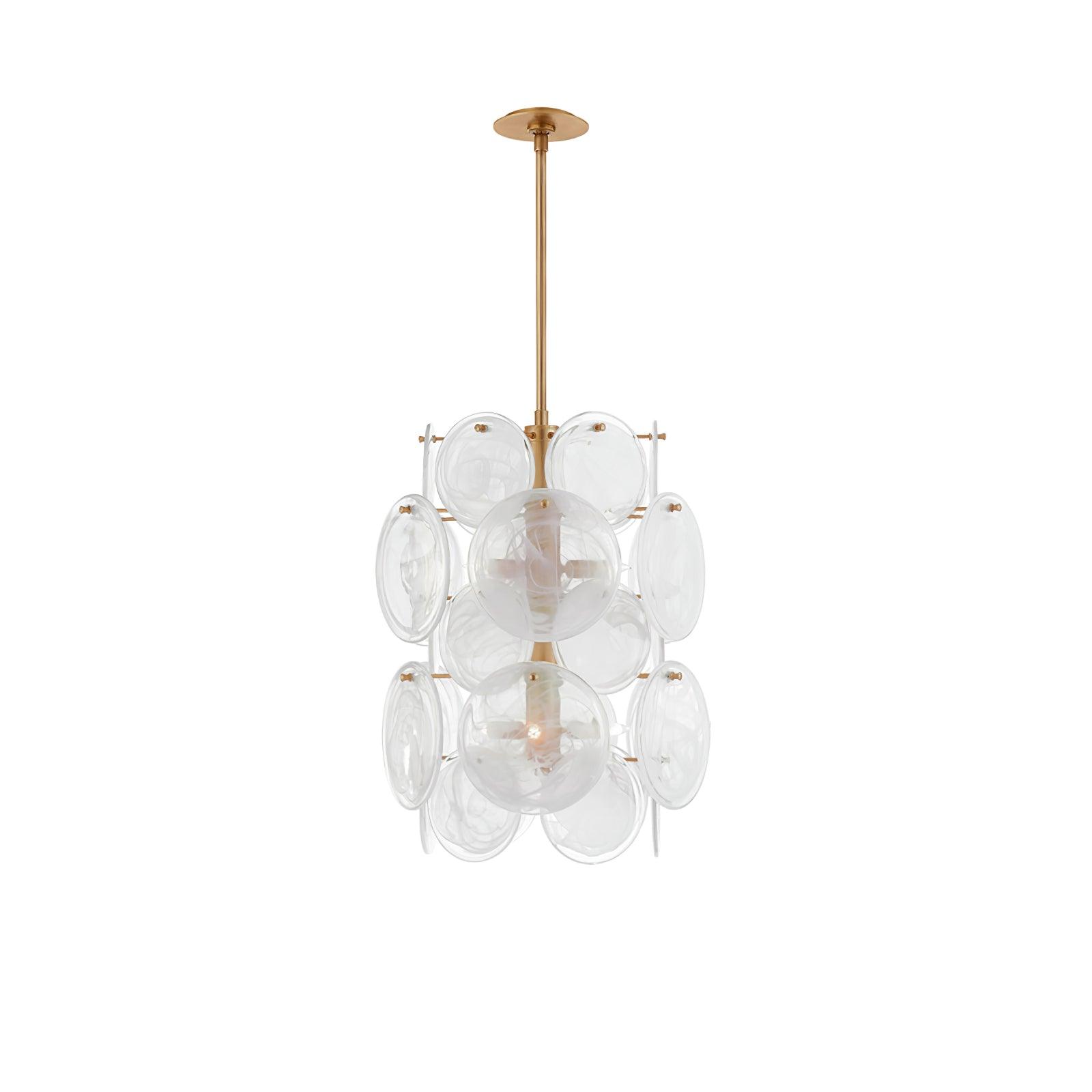 Ael Postmodern Luxury Discs Brass Glass Chandelier-Neutral Decor