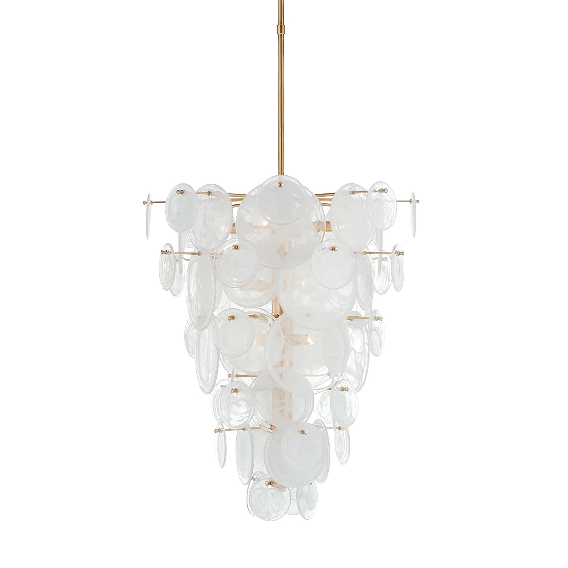 Ael Postmodern Luxury Discs Brass Glass Chandelier-Neutral Decor