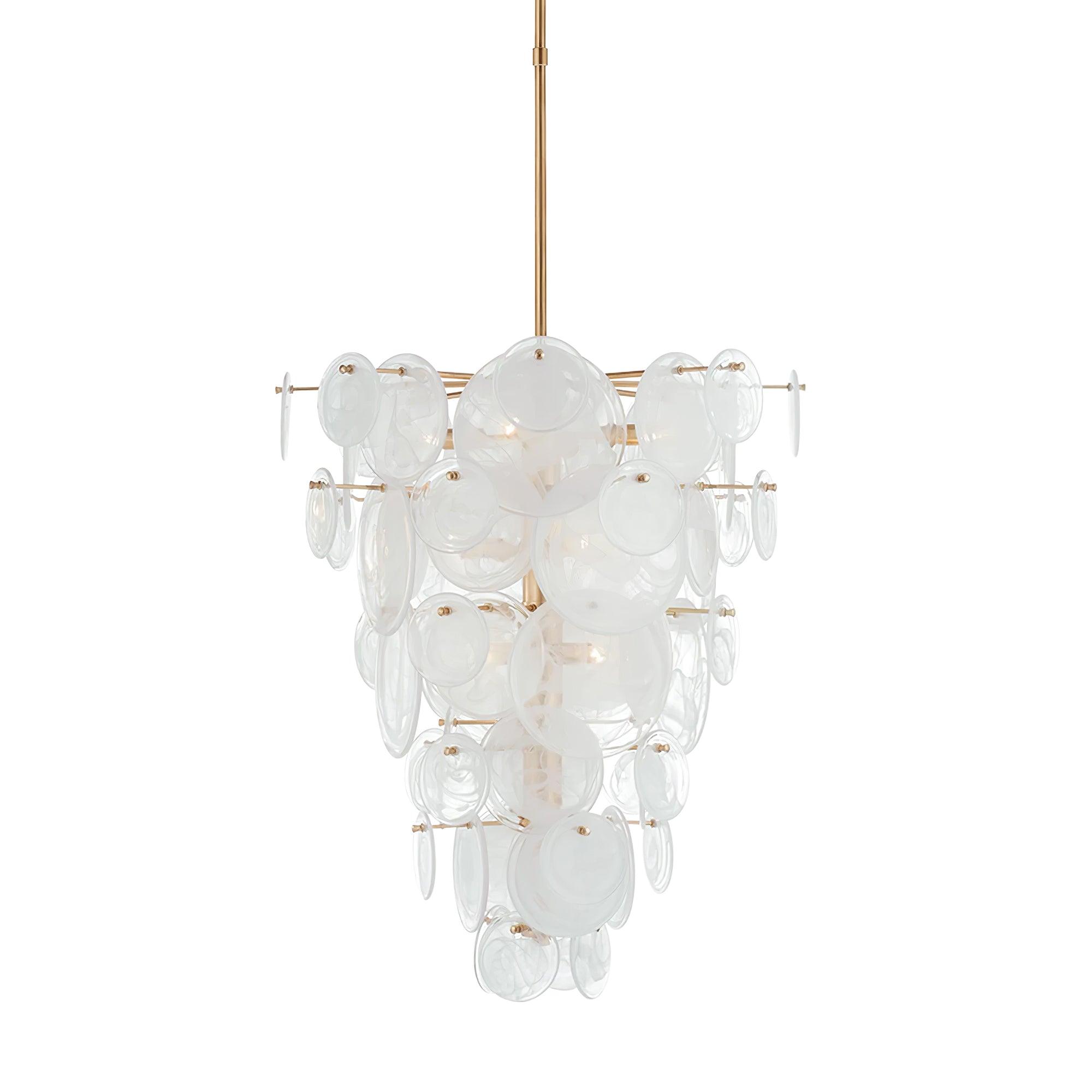 Ael Postmodern Luxury Discs Brass Glass Chandelier-Neutral Decor