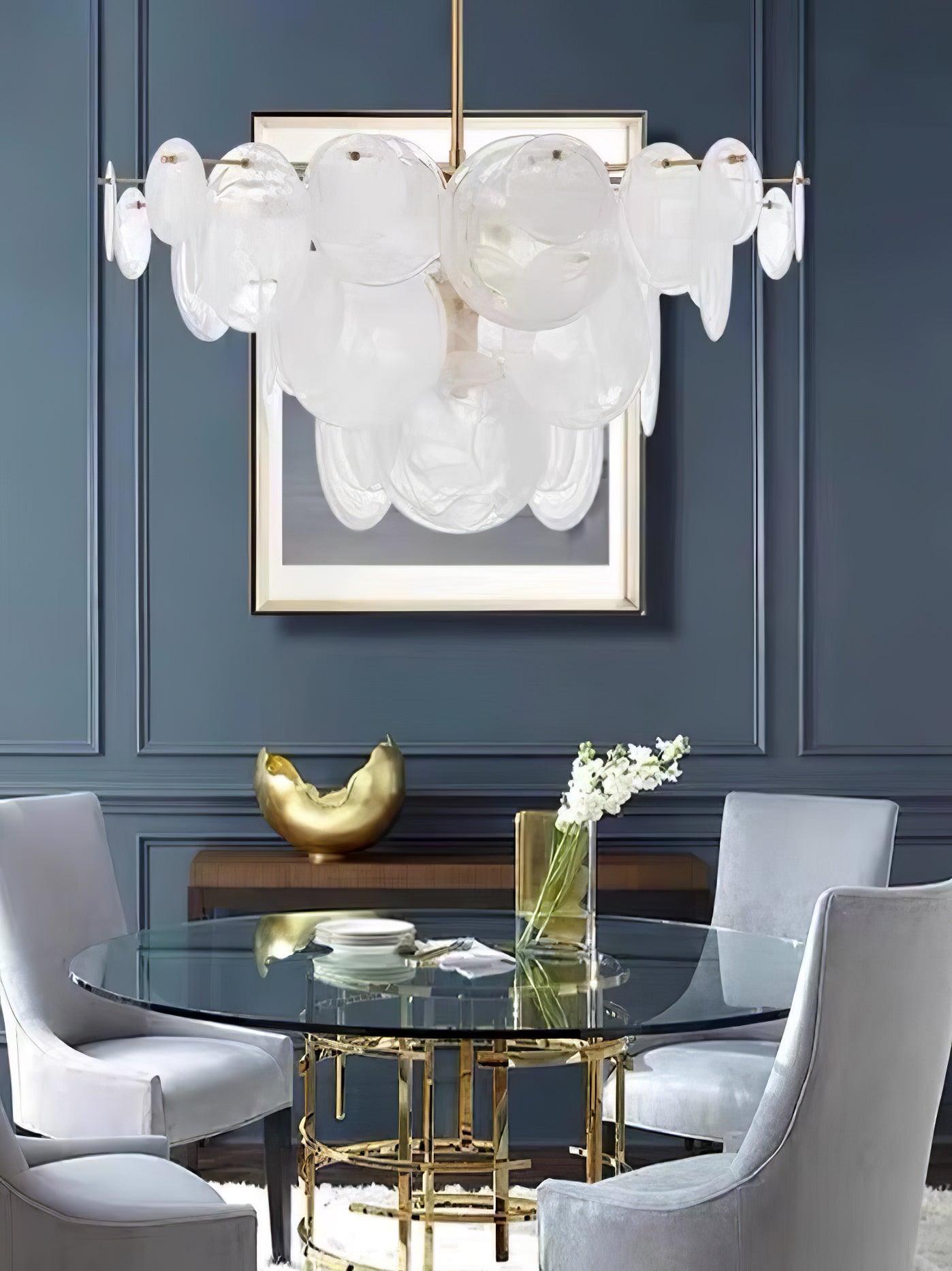 Ael Postmodern Luxury Discs Brass Glass Chandelier-Neutral Decor