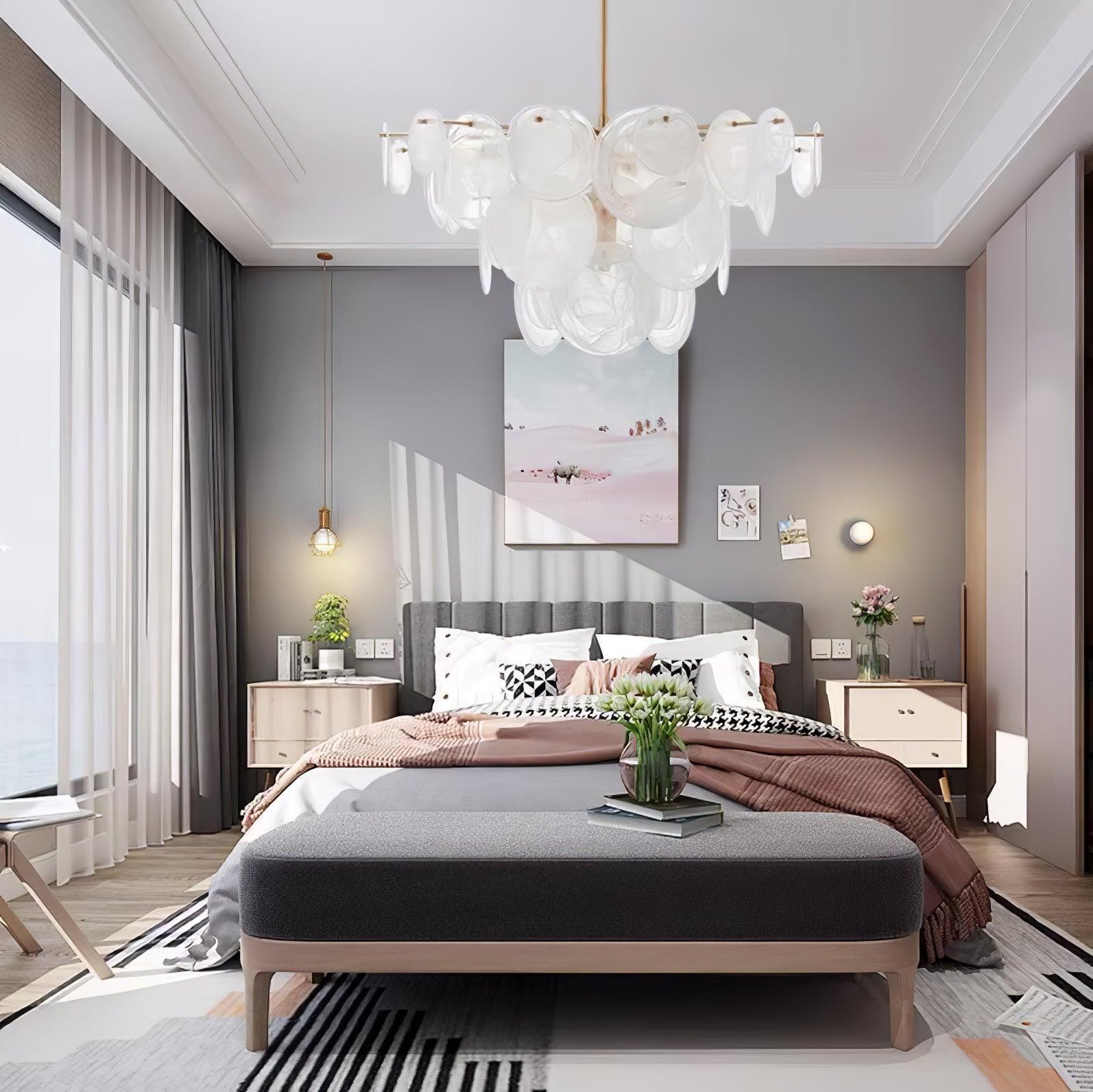 Ael Postmodern Luxury Discs Brass Glass Chandelier-Neutral Decor