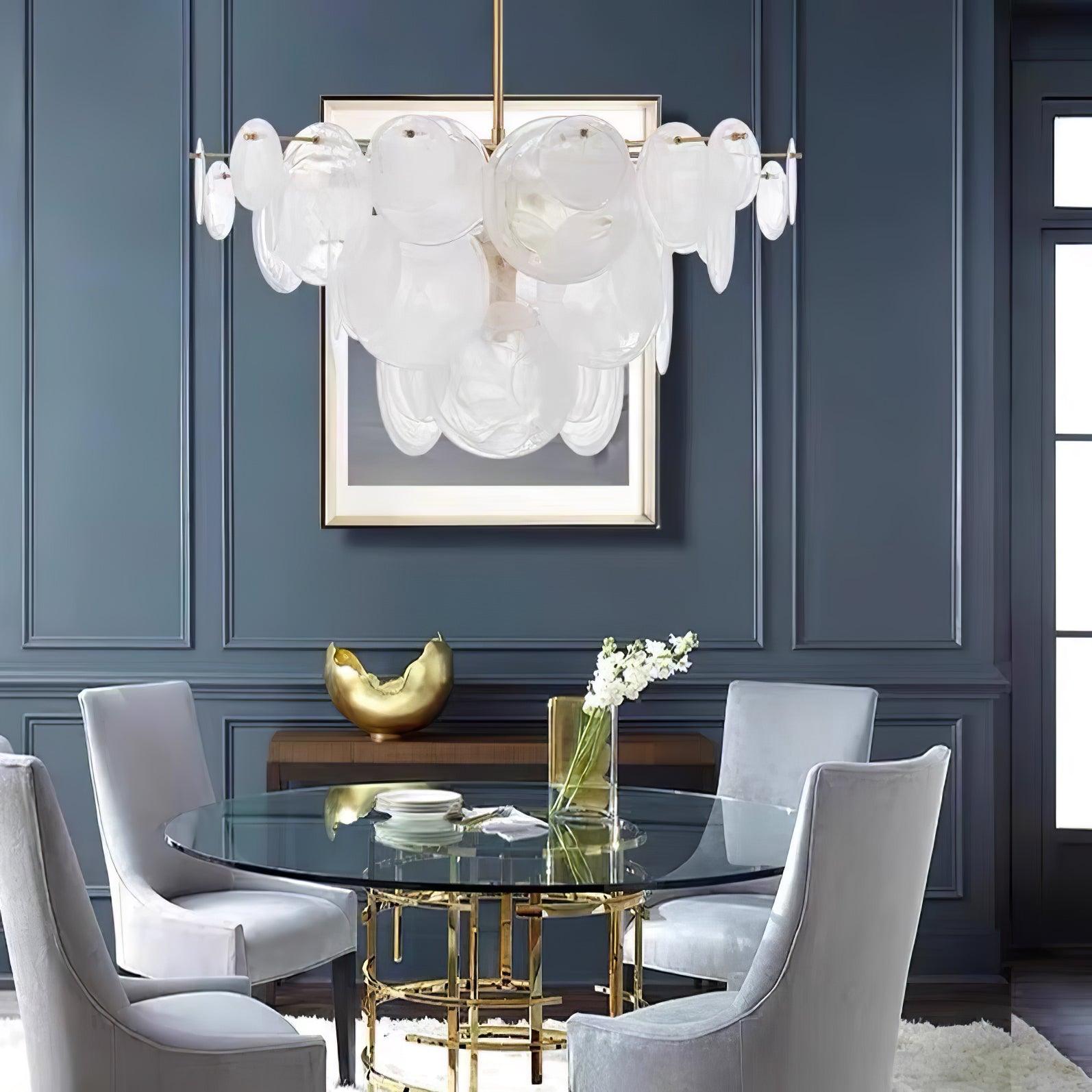 Ael Postmodern Luxury Discs Brass Glass Chandelier-Neutral Decor