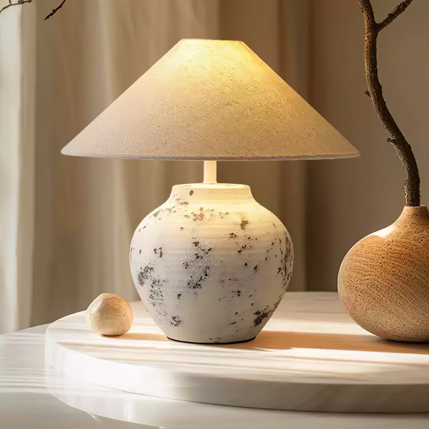 Atticus Modern Ceramics Table Lamp-Neutral Decor