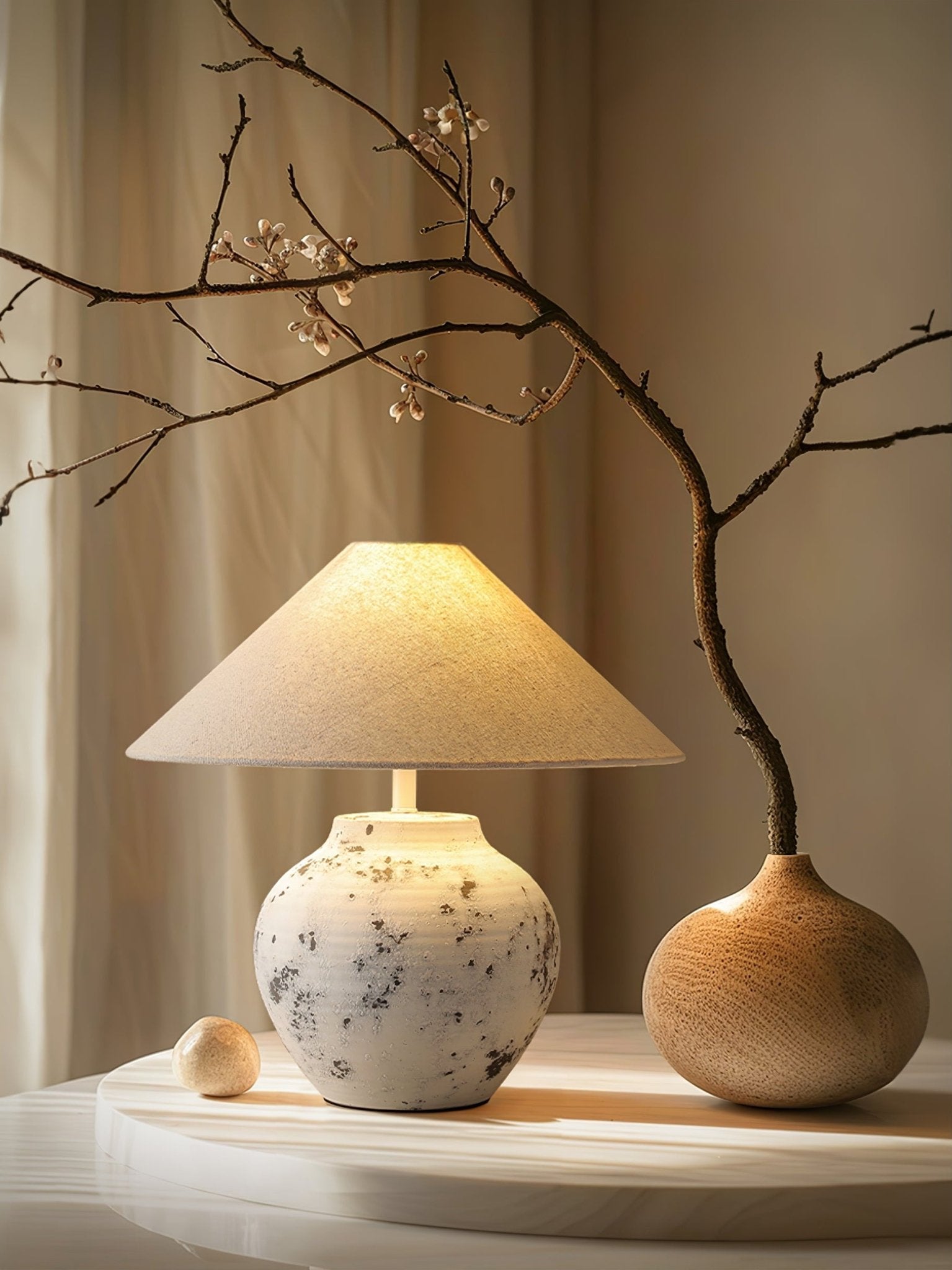 Atticus Modern Ceramics Table Lamp-Neutral Decor