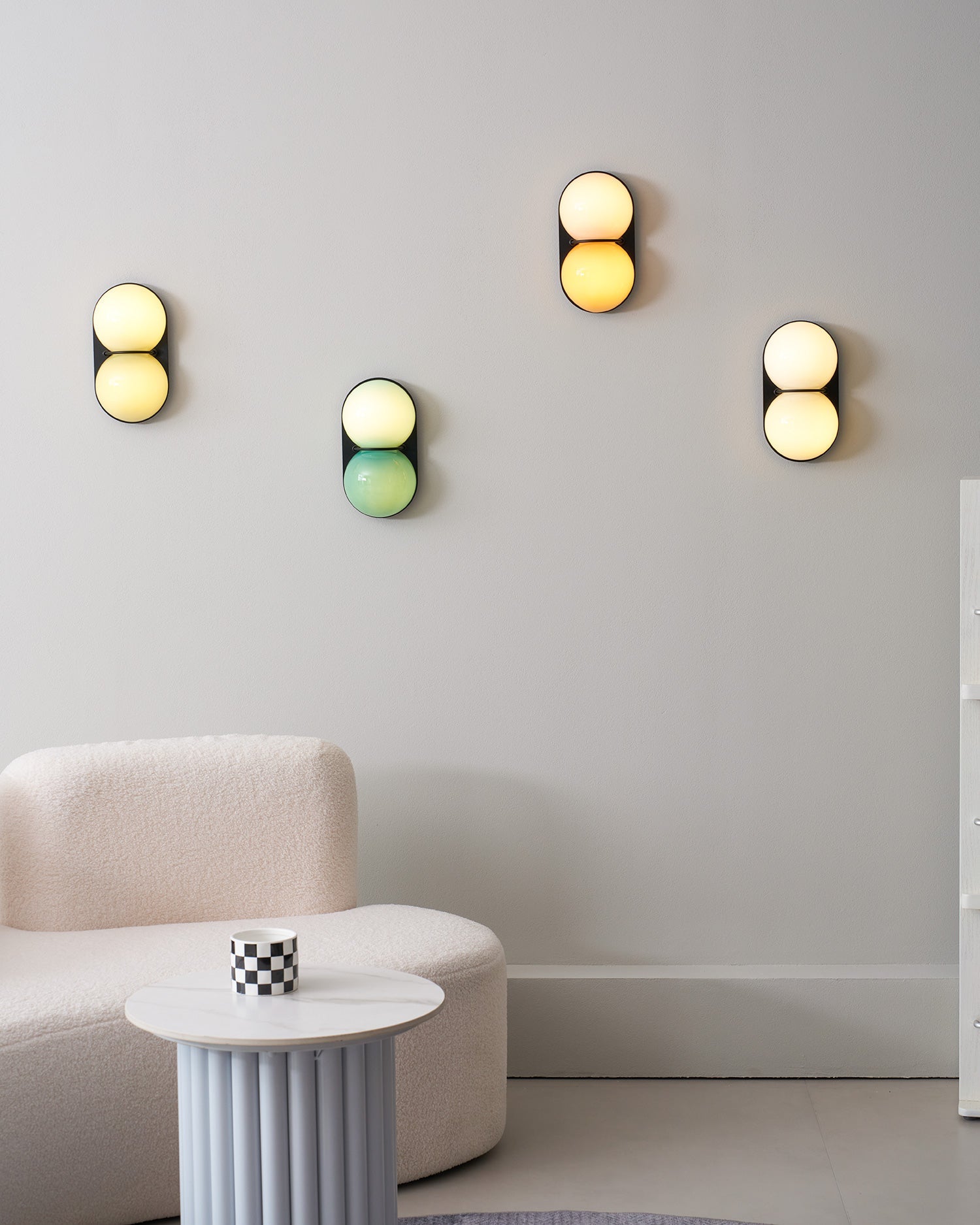 Two Globe Glass Wall Sconce-Neutral Decor