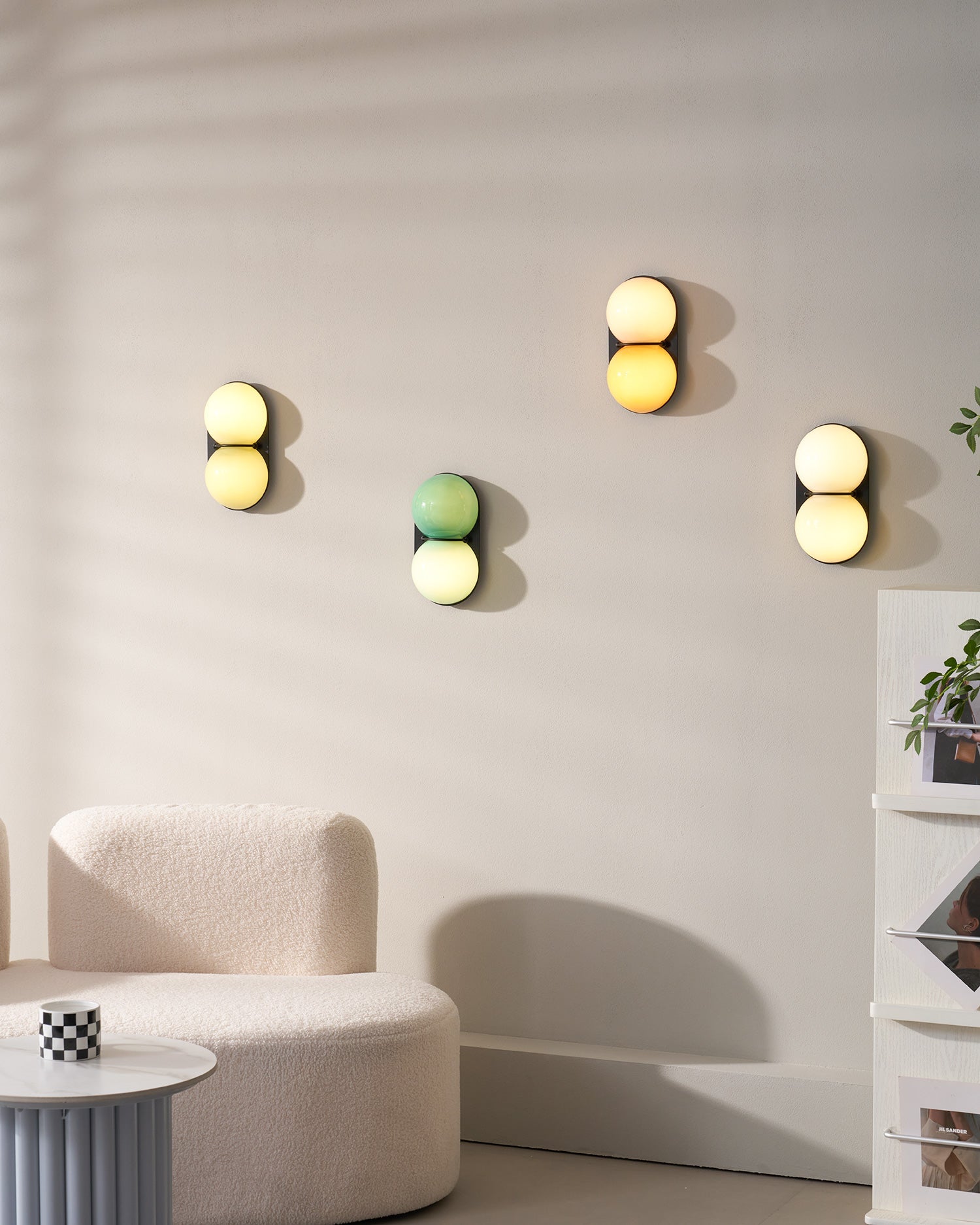 Two Globe Glass Wall Sconce-Neutral Decor