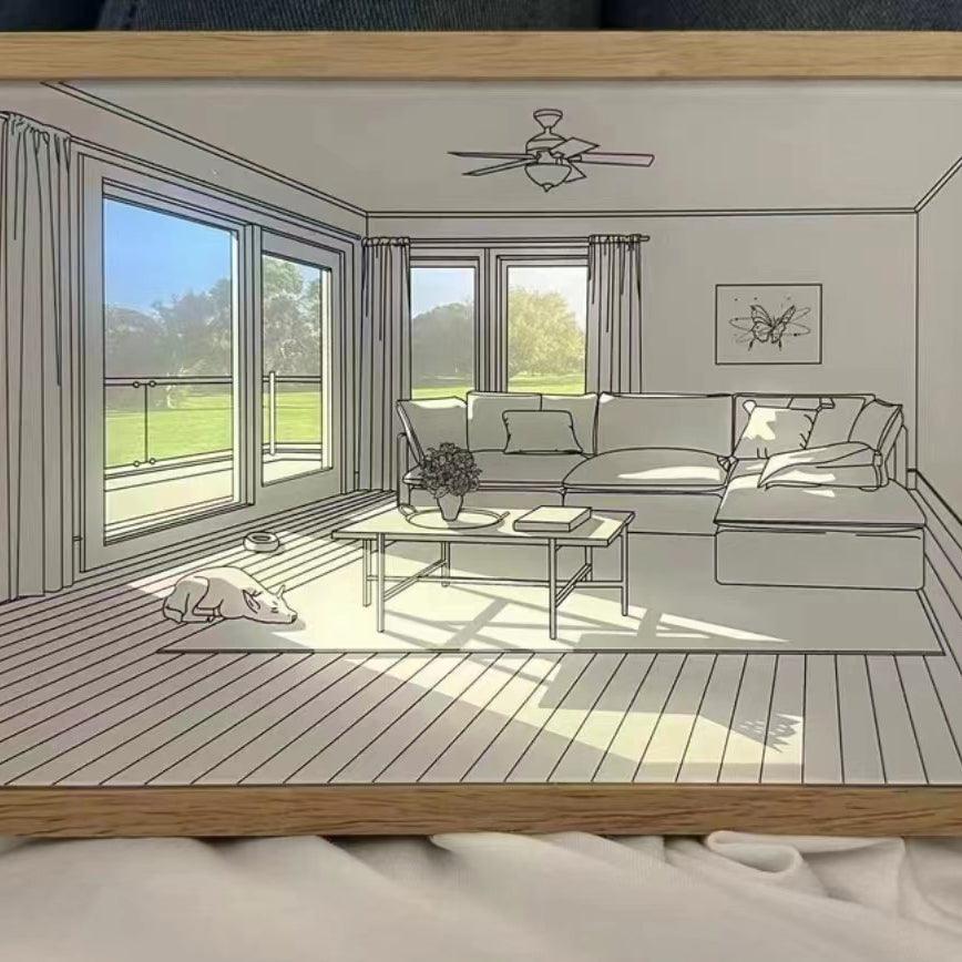 Dog Sunbathing Mural Art Lamp-Neutral Decor