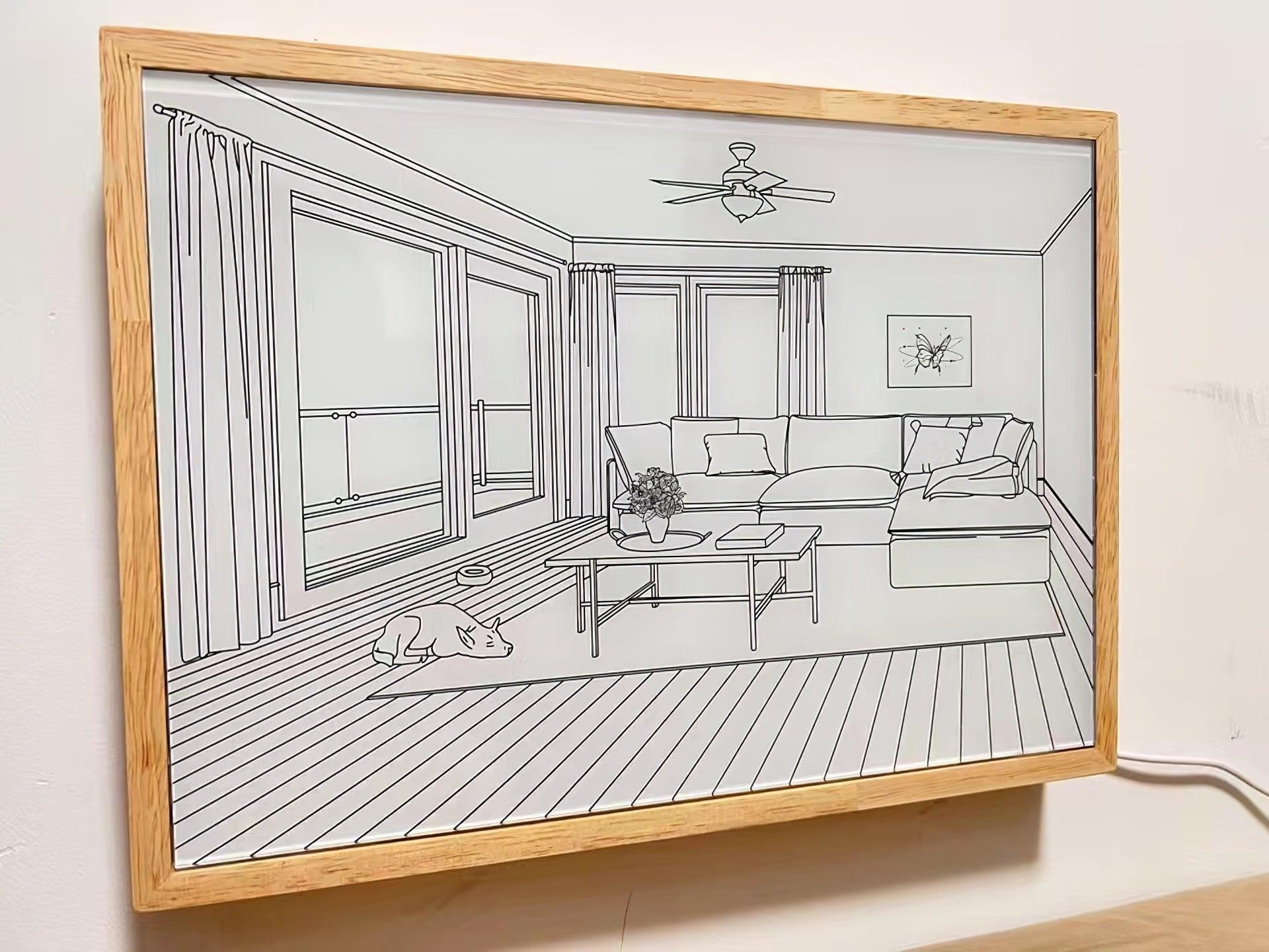 Dog Sunbathing Mural Art Lamp-Neutral Decor