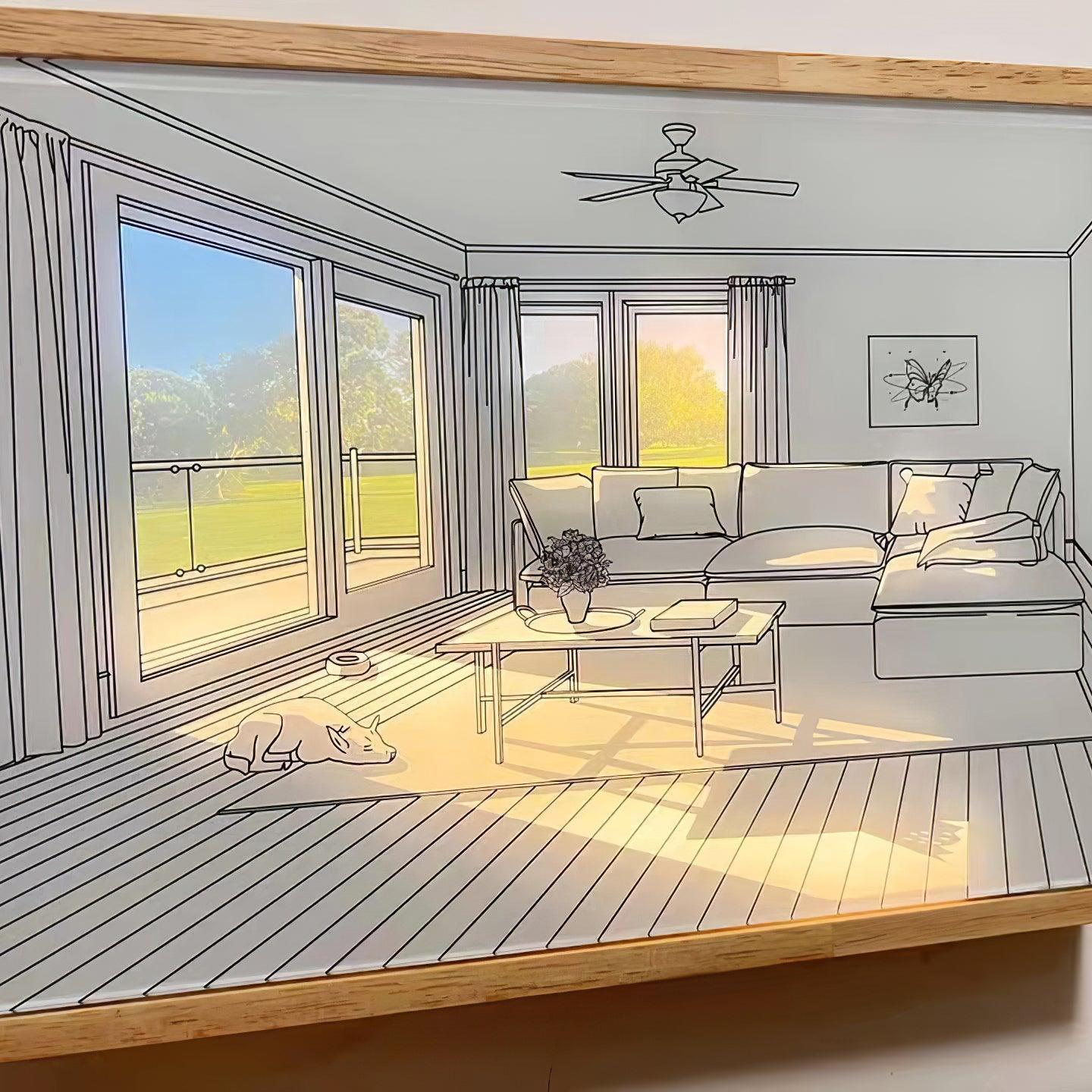 Dog Sunbathing Mural Art Lamp-Neutral Decor