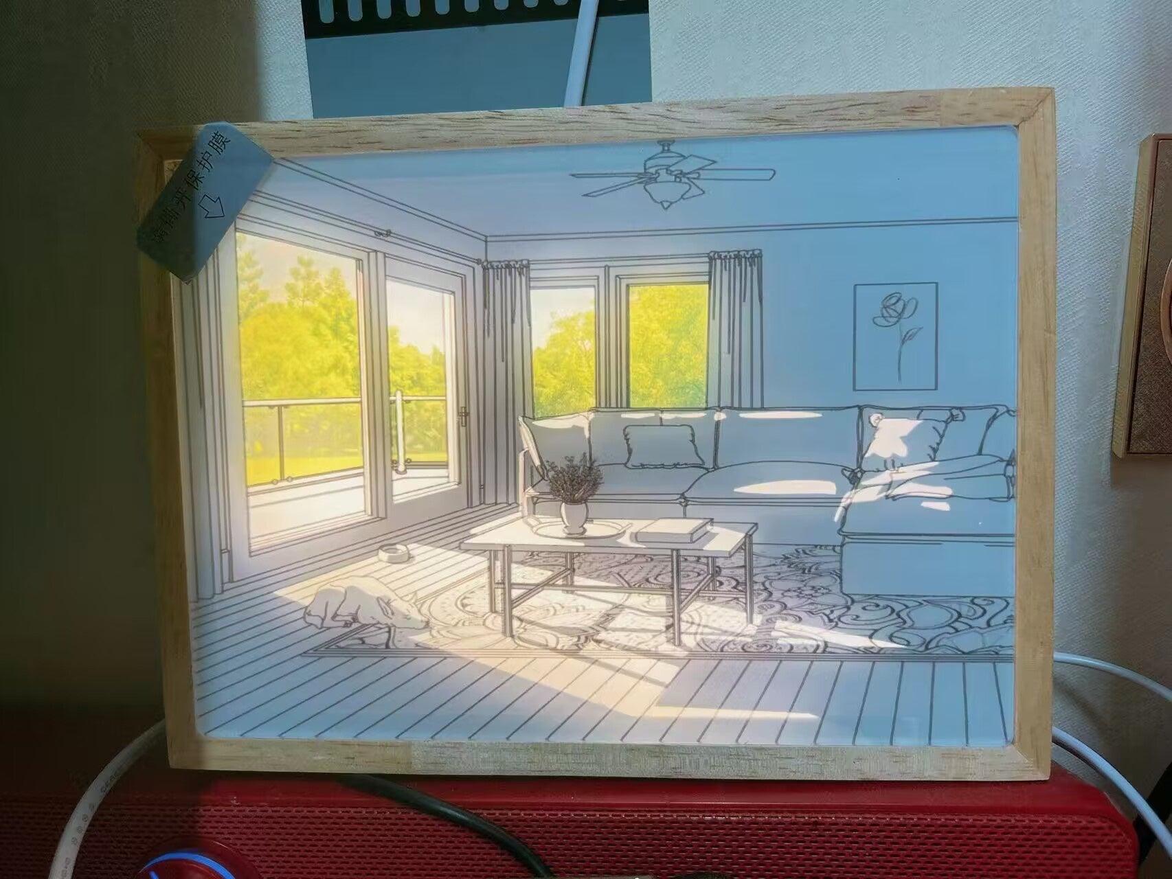 Dog Sunbathing Mural Art Lamp-Neutral Decor