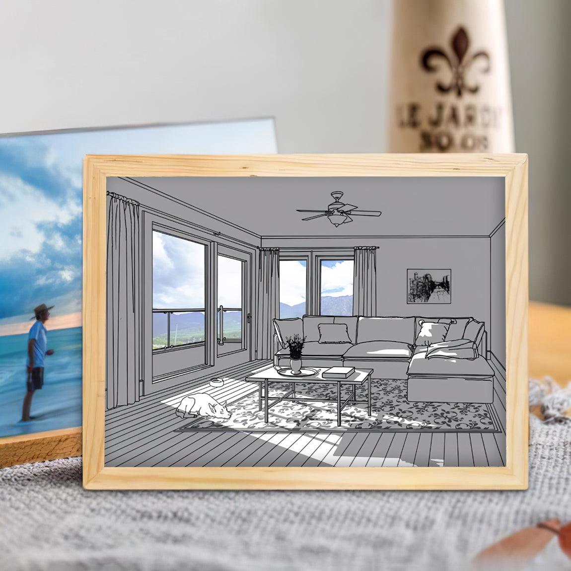 Dog Sunbathing Mural Art Lamp-Neutral Decor