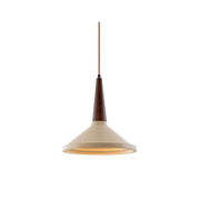 Doherty Pendant Light in beige travertine finish.