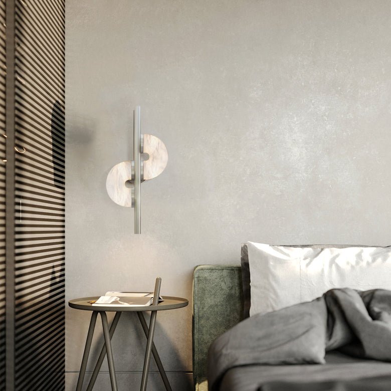 Ythar Dual Disc Alabaster Wall Light-Neutral Decor