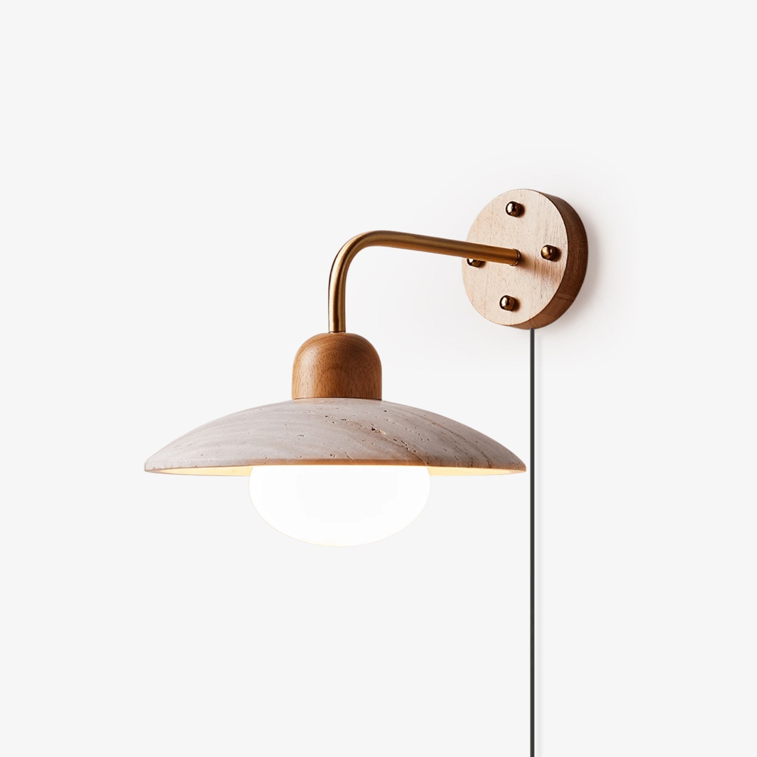 Dome Arm Plug-in Wall Lamp-Neutral Decor