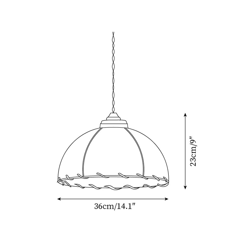 Pendant Light Fabric Dome Shade Vintage Minimalist Soft Glow