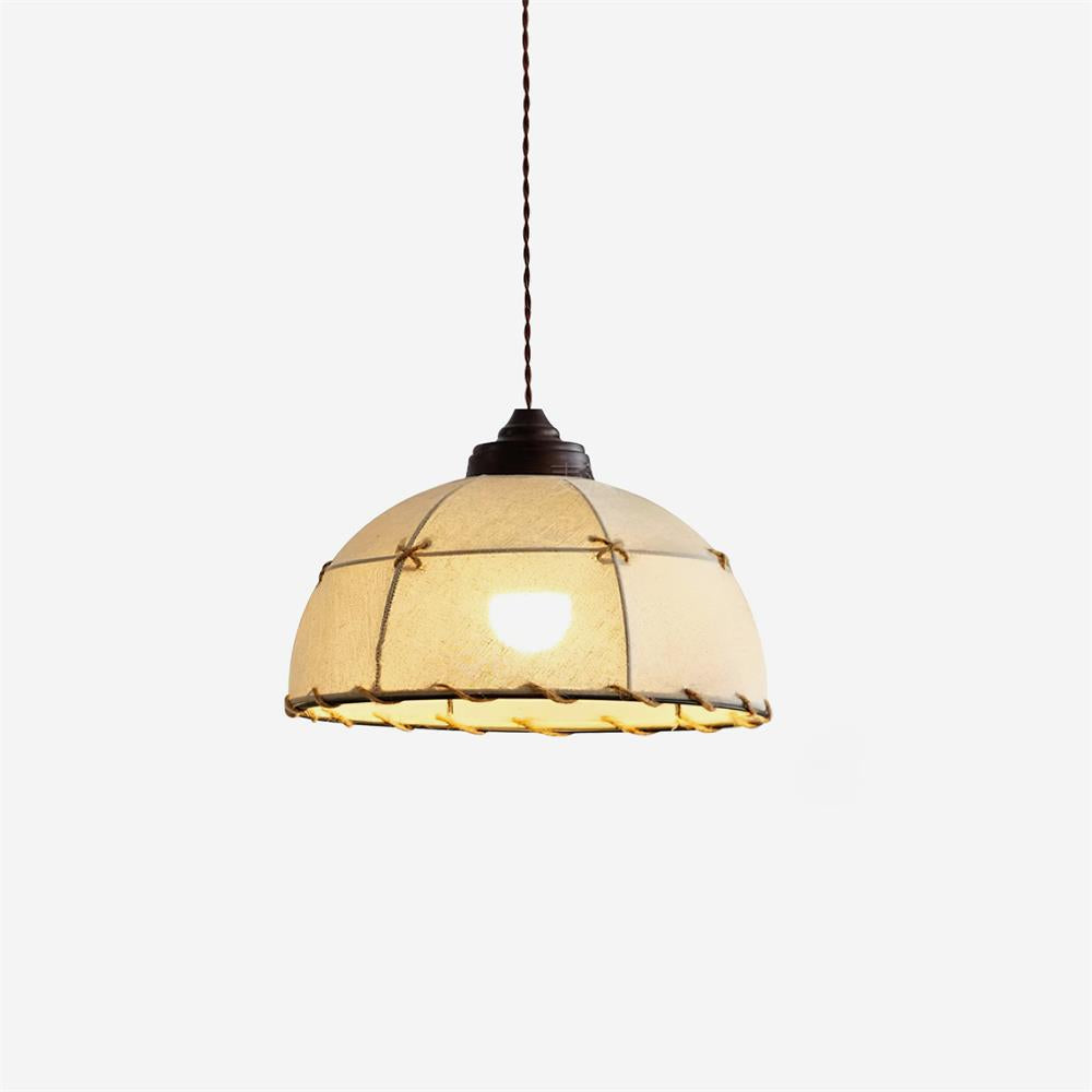 Pendant Light Fabric Dome Shade Vintage Minimalist Soft Glow