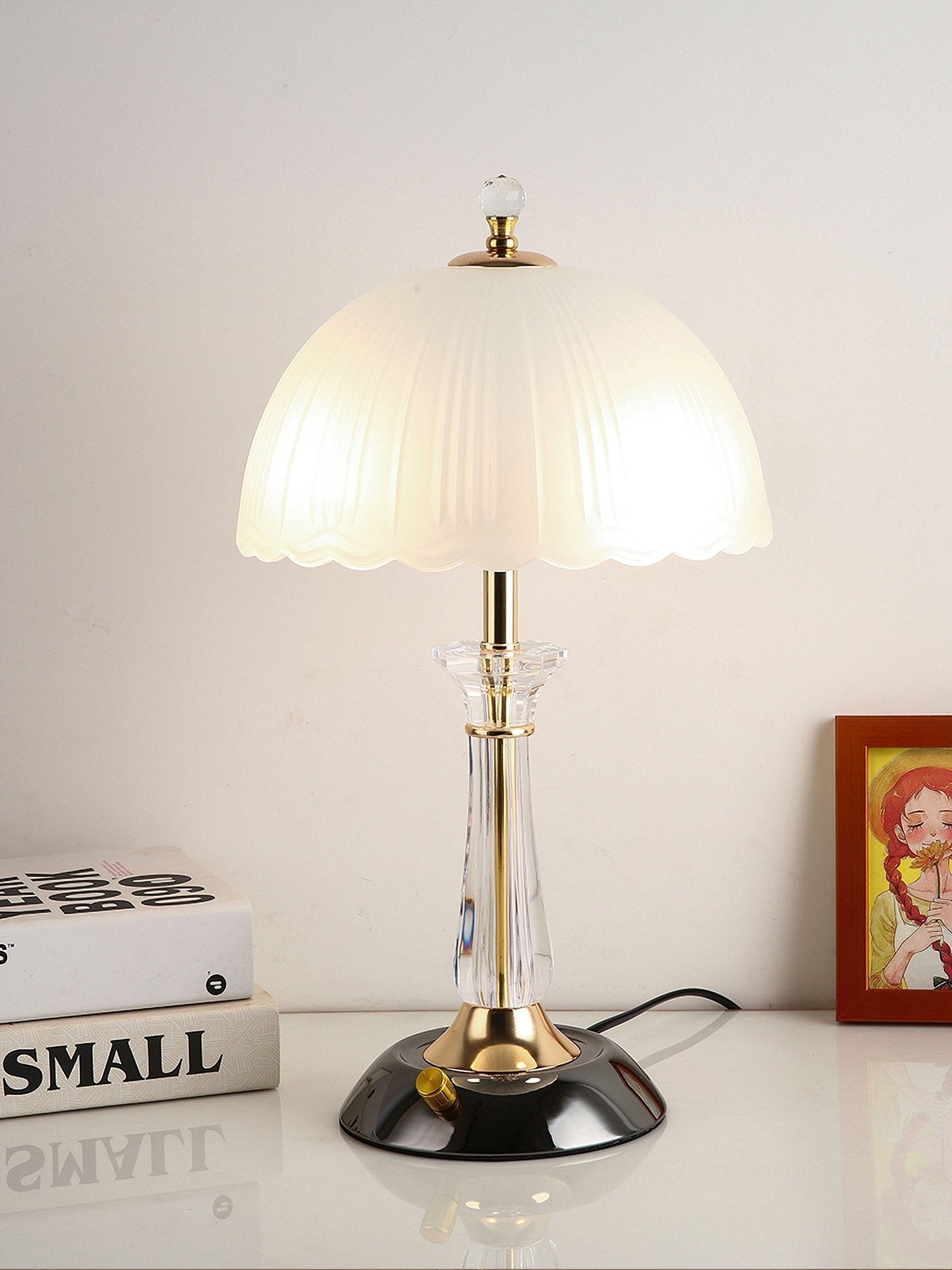 Belle Domed Glass Table Light-Neutral Decor